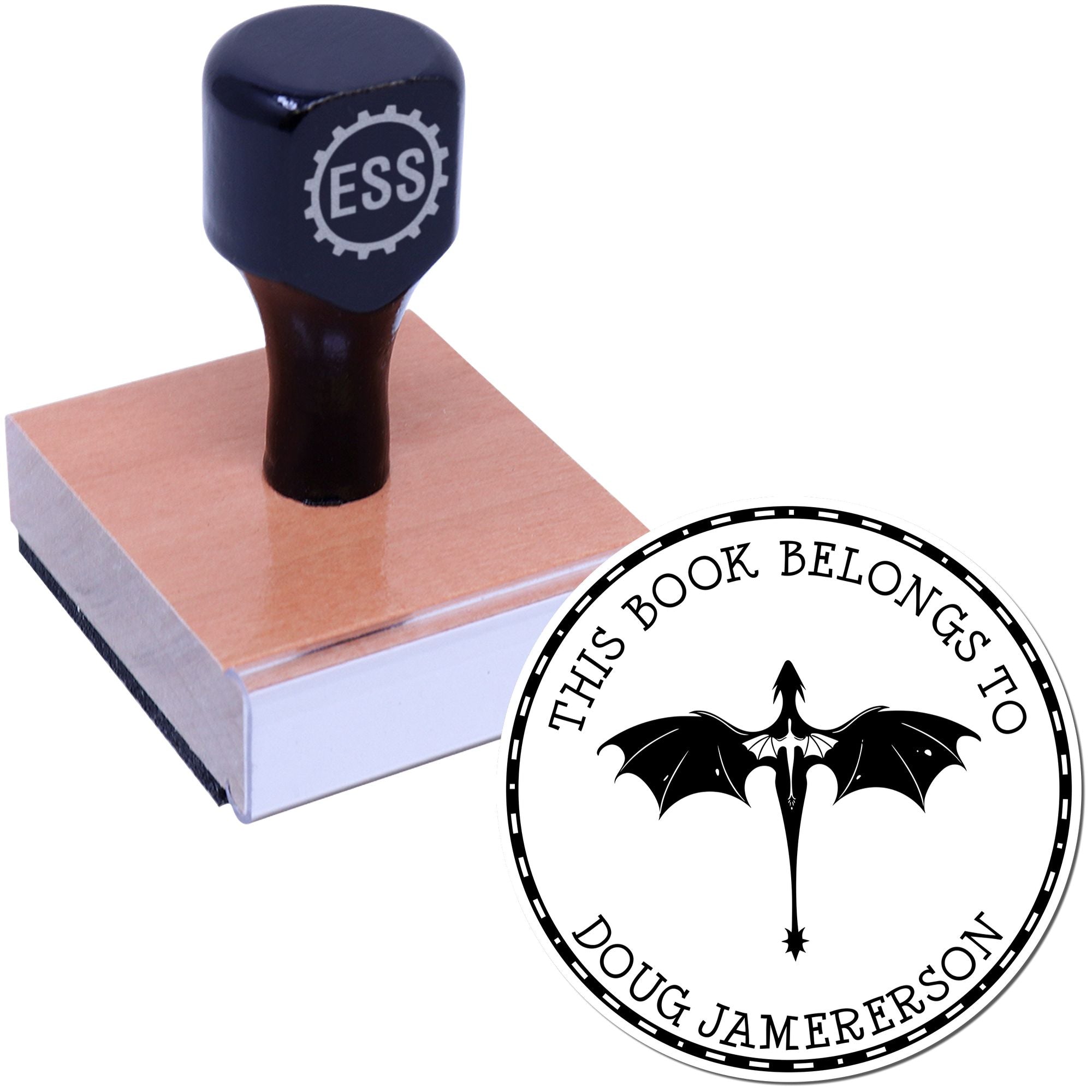 Wood Handle Twilight Fang Custom Book Ownership Stamper