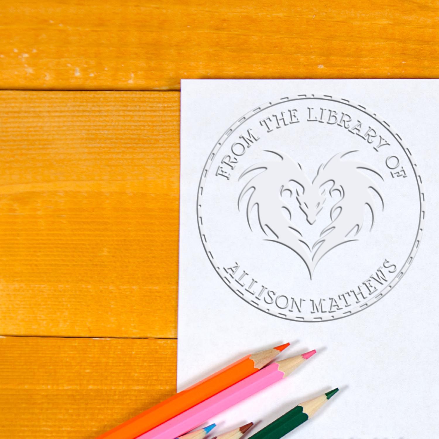 Desk Mystic Wind Personalized My Library Embossed Stamp - Engineer Seal Stamps