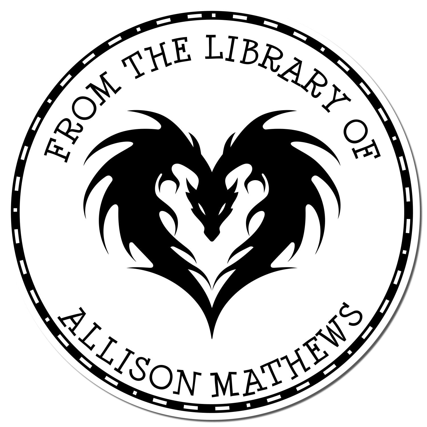 Wood Handle Mystic Wind Custom Book Ownership Label Stamp - Engineer Seal Stamps