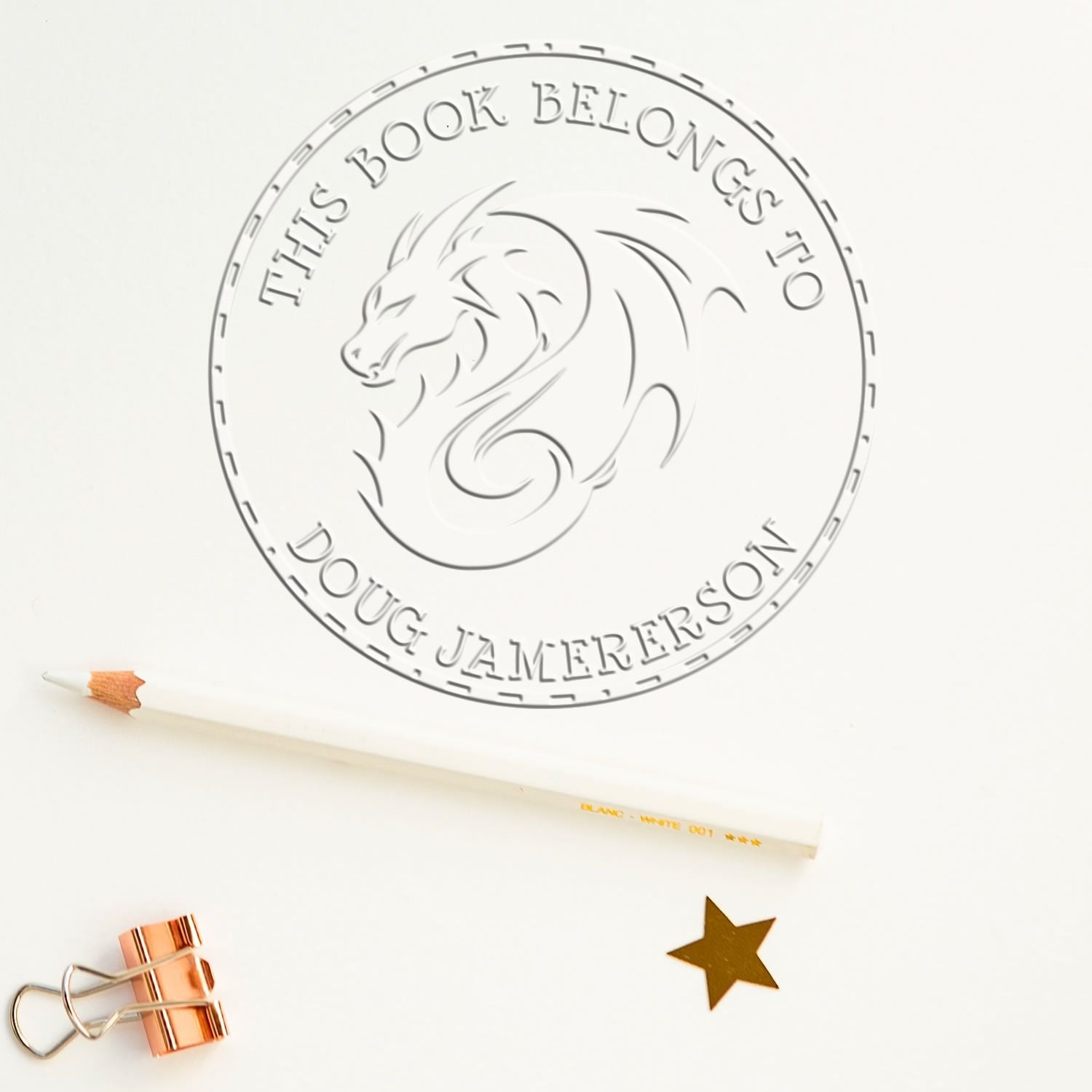 Desk Glimmer Glide Personalized My Library Embosser - Engineer Seal Stamps