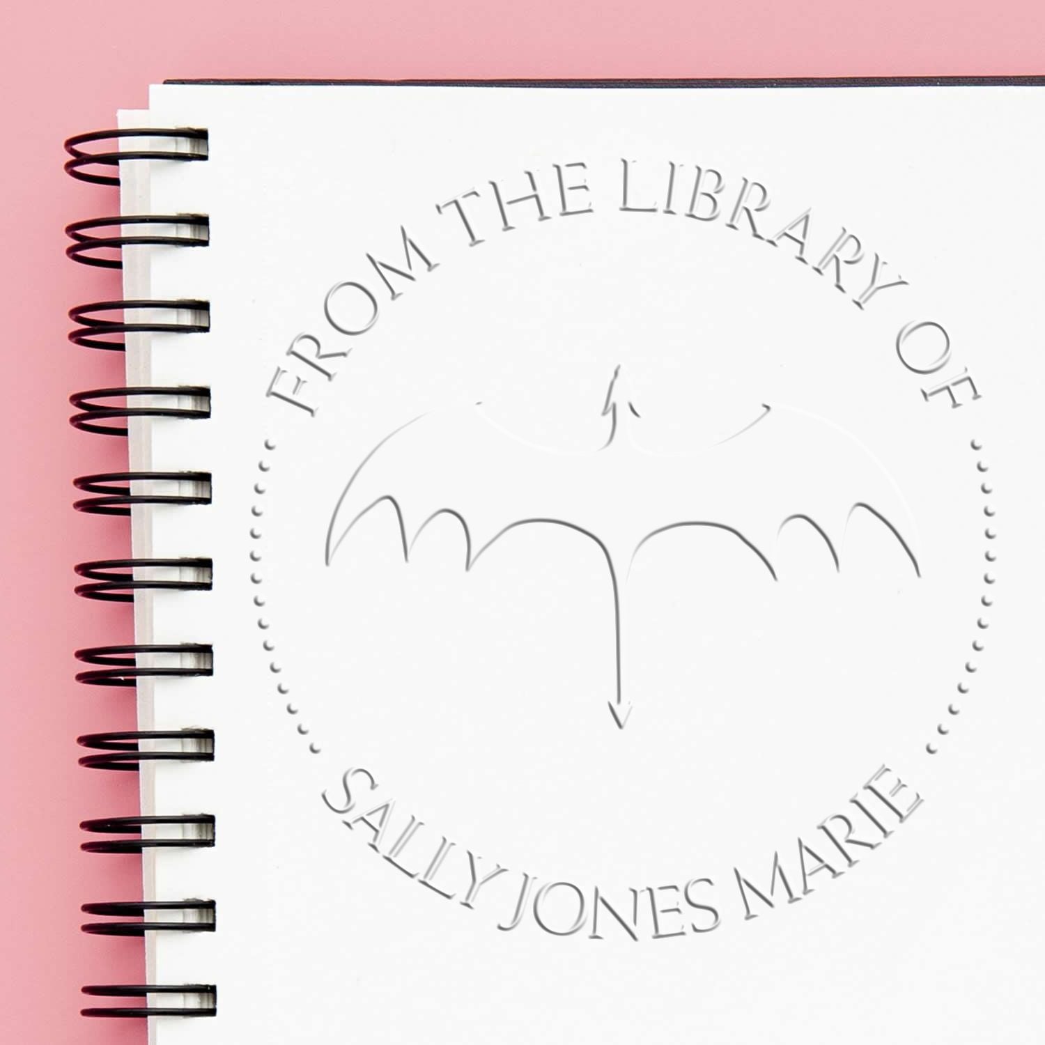 Desk Emerald Eyes Personalized My Library Embossing Stamp - Engineer Seal Stamps