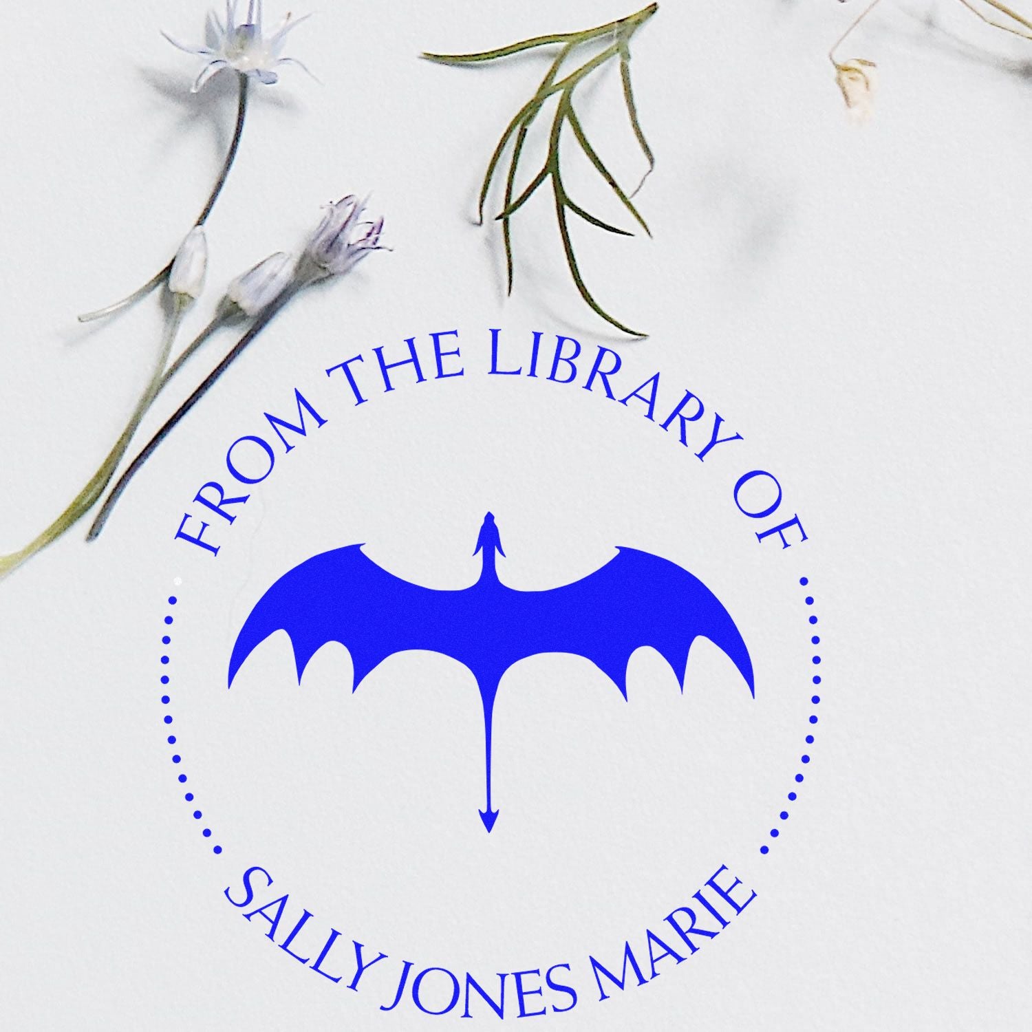 Wood Handle Emerald Eyes Custom Book Property Stamper - Engineer Seal Stamps