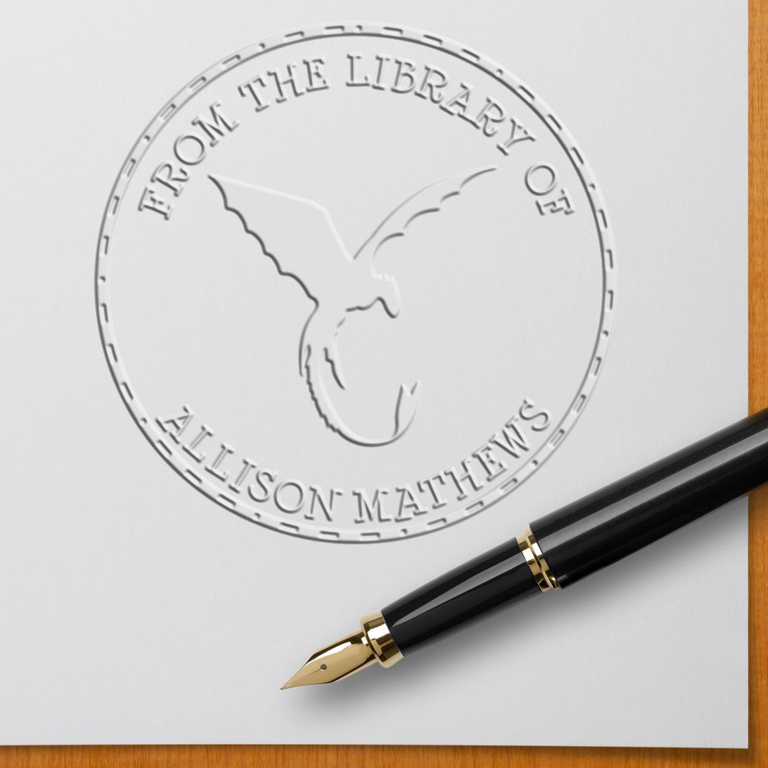 Desk Frost Breath Personalized My Library Paper Embosser - Engineer Seal Stamps