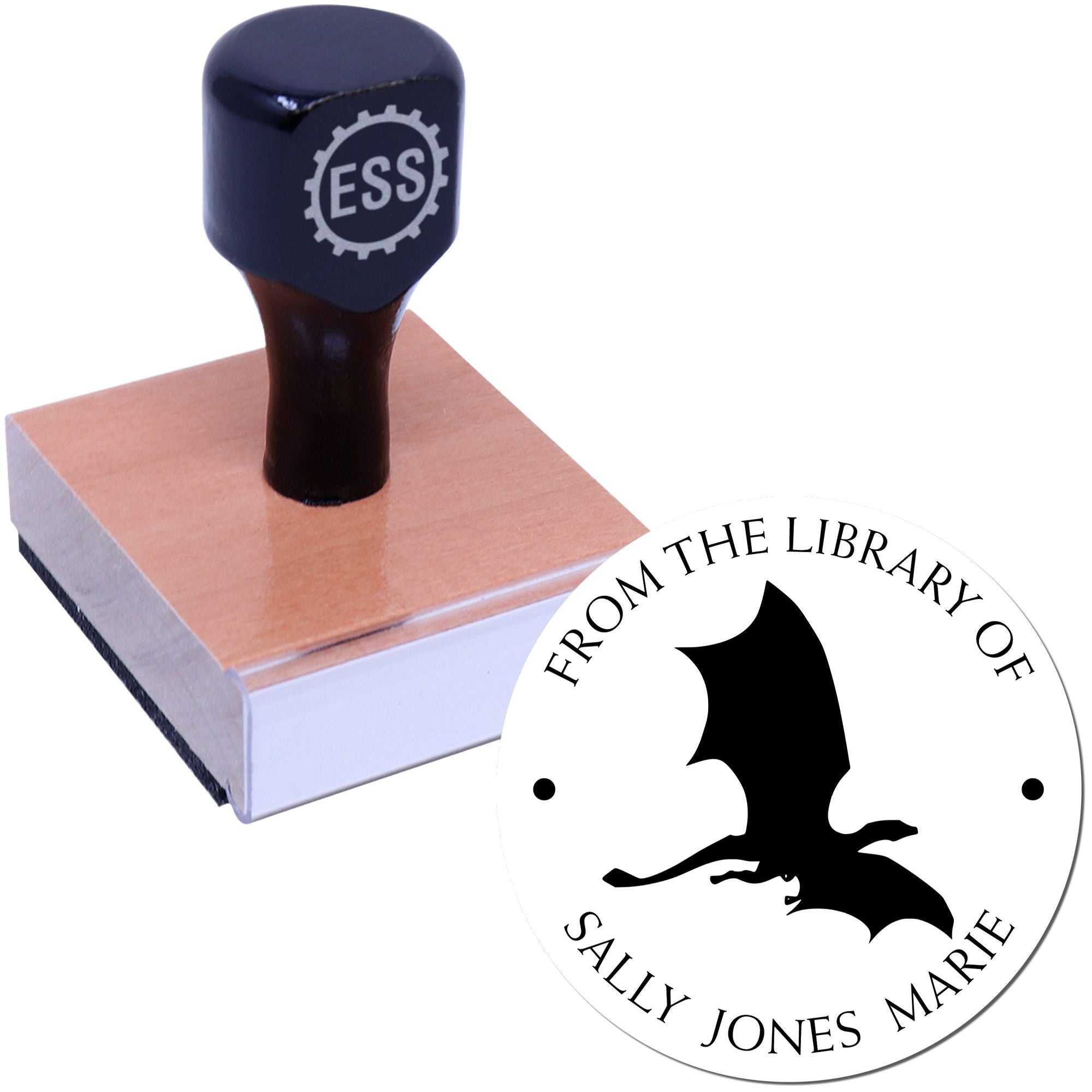 Wood Handle Sky Dancer Custom Bookplate Stamper - Engineer Seal Stamps