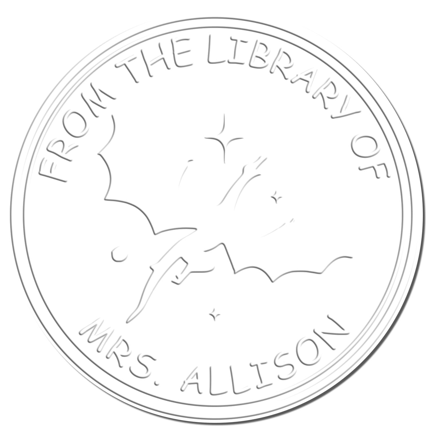 Hybrid Aurora Wing Personalized Bookworm Embossing Seal - Engineer Seal Stamps