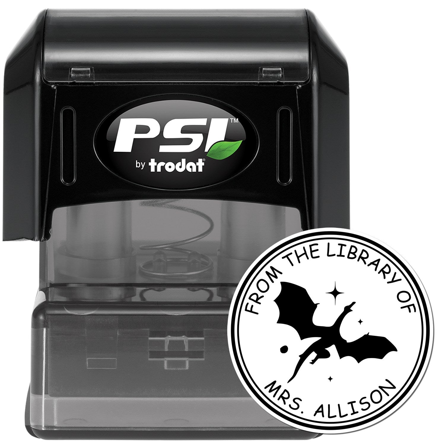 PSI Pre-Inked Aurora Wing Custom Made This Book Belongs To Stamp - Engineer Seal Stamps