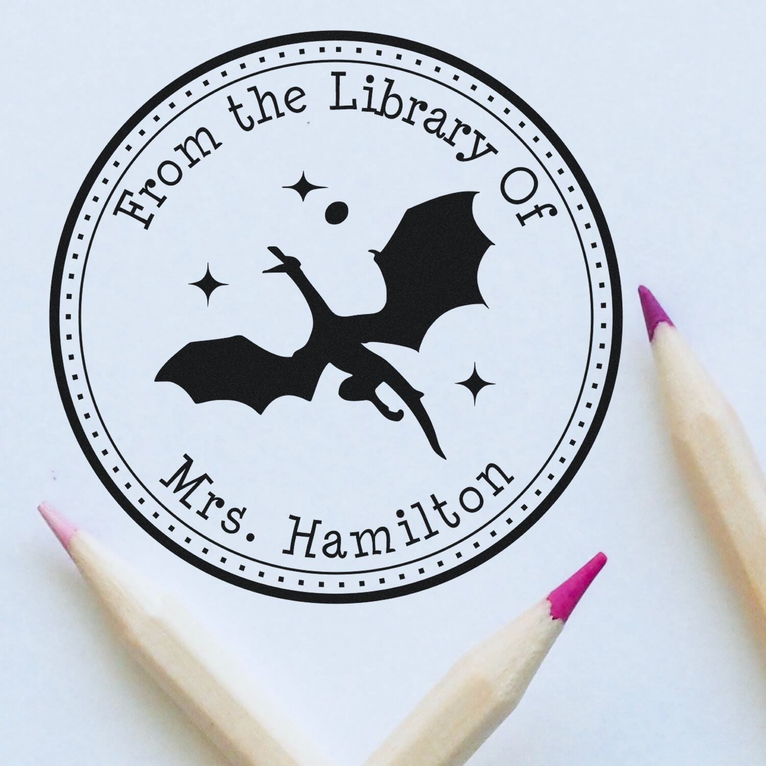 Pre-Inked Rune Claw Personalized Personal Library Stamper - Engineer Seal Stamps