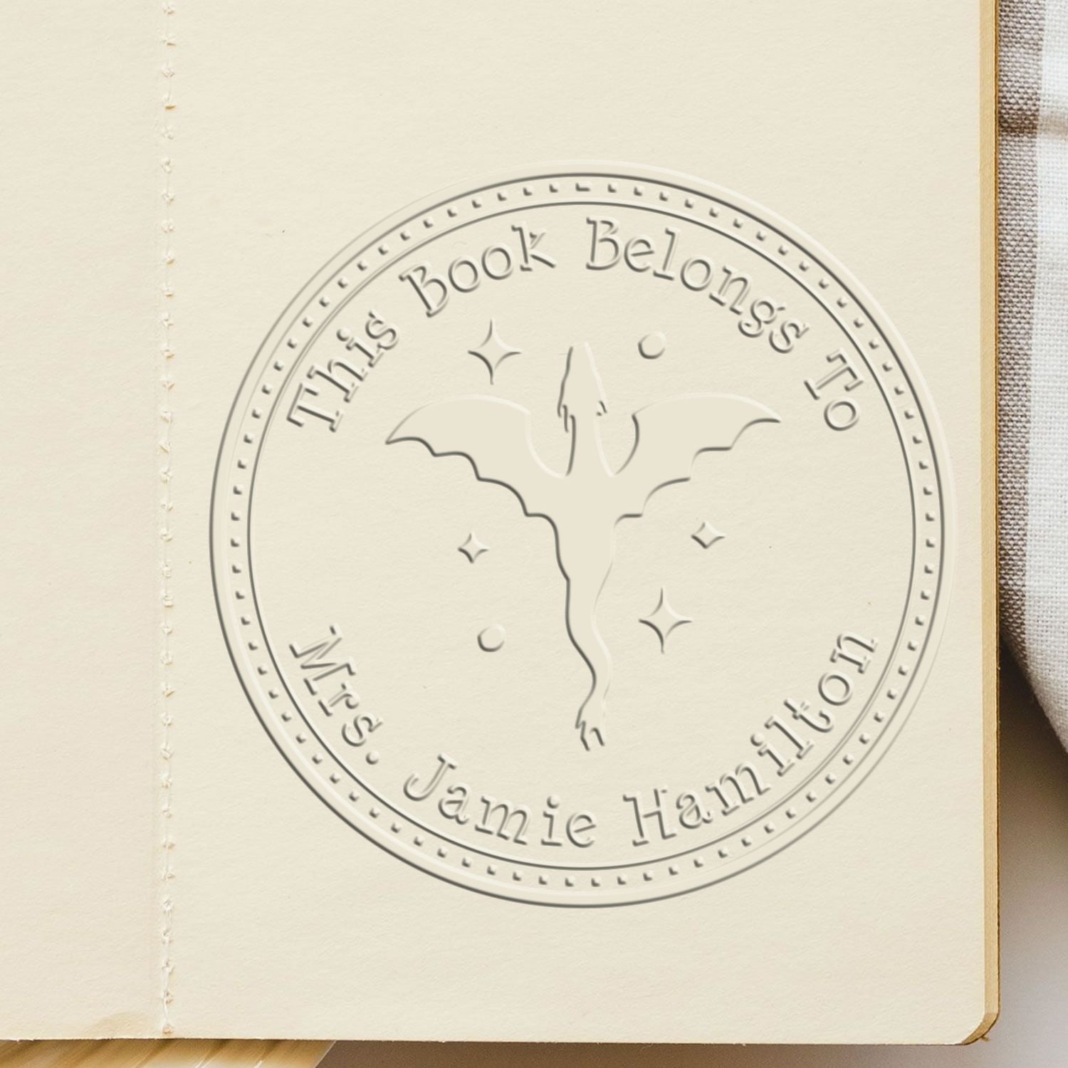 Soft Star Roar Personalized Book Library Embossed Stamp