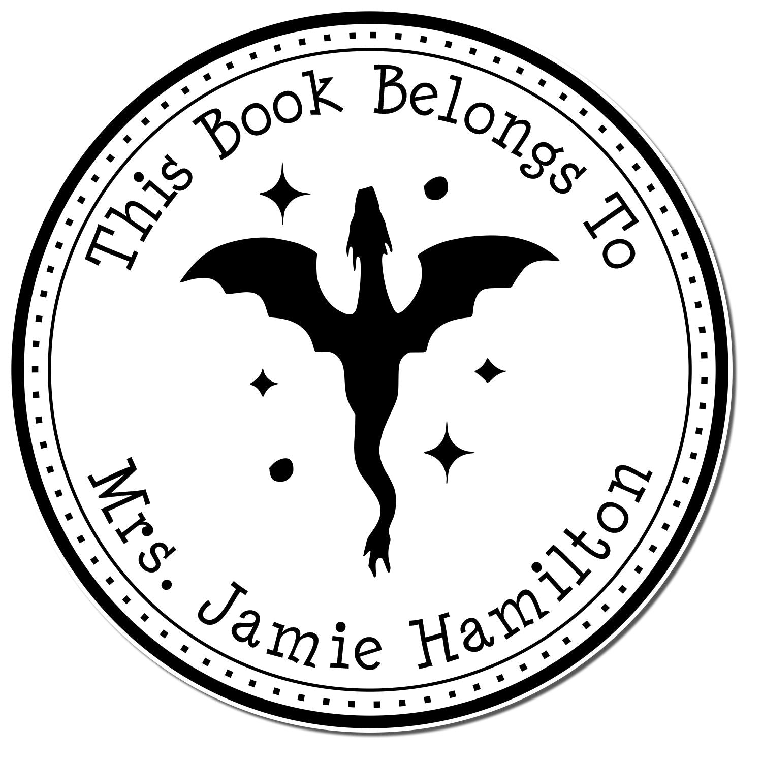 Self-Inking Star Roar Custom Made Book Name Stamp - Engineer Seal Stamps