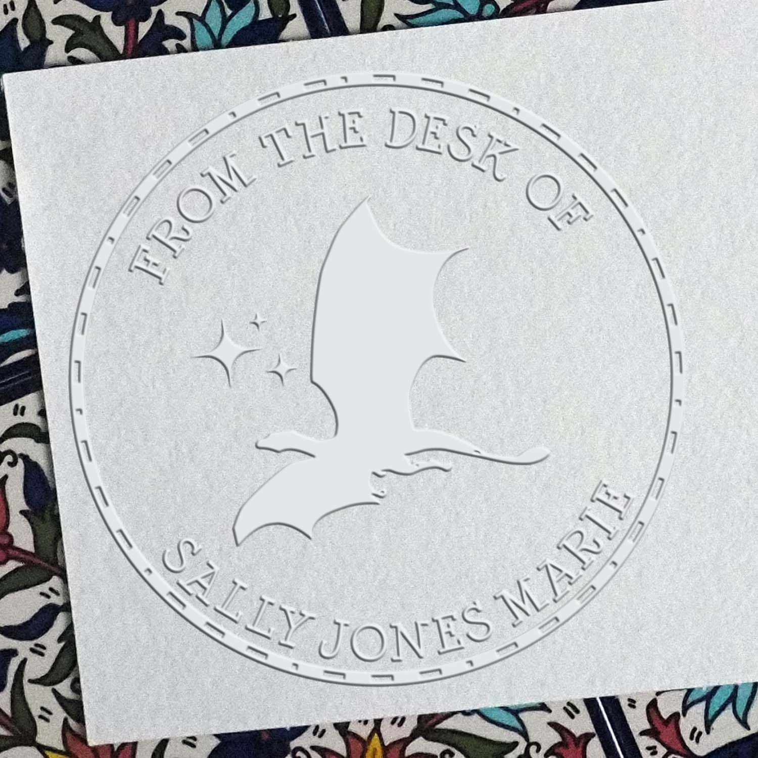 Desk Solar Flare Personalized Name Embossing Stamp - Engineer Seal Stamps