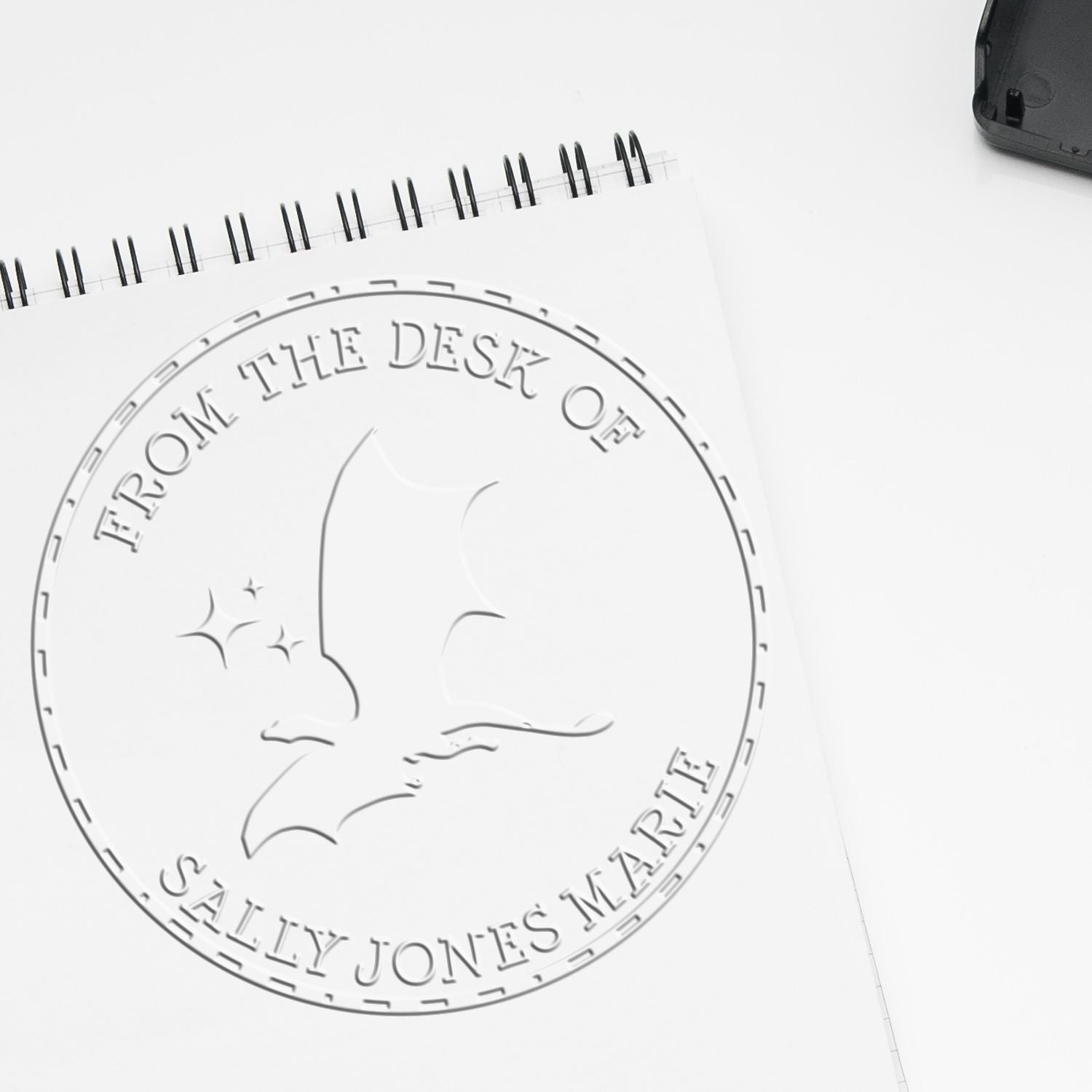 Desk Solar Flare Personalized Name Embossing Stamp - Engineer Seal Stamps