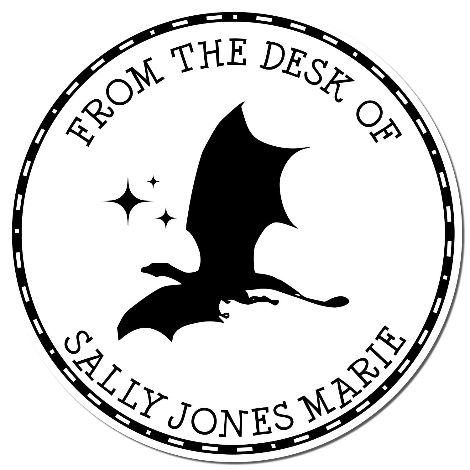 PSI Pre-Inked Solar Flare Personalized Belongs To Stamper - Engineer Seal Stamps