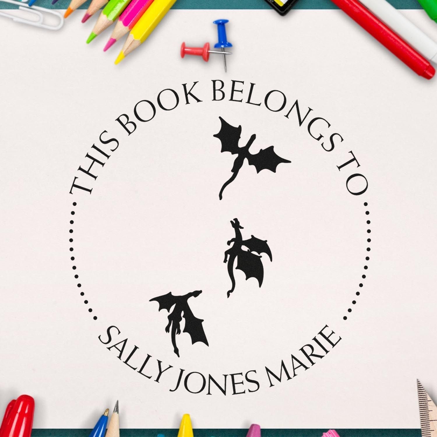 Wood Handle Nebula Nest Custom Library Stamp - Engineer Seal Stamps