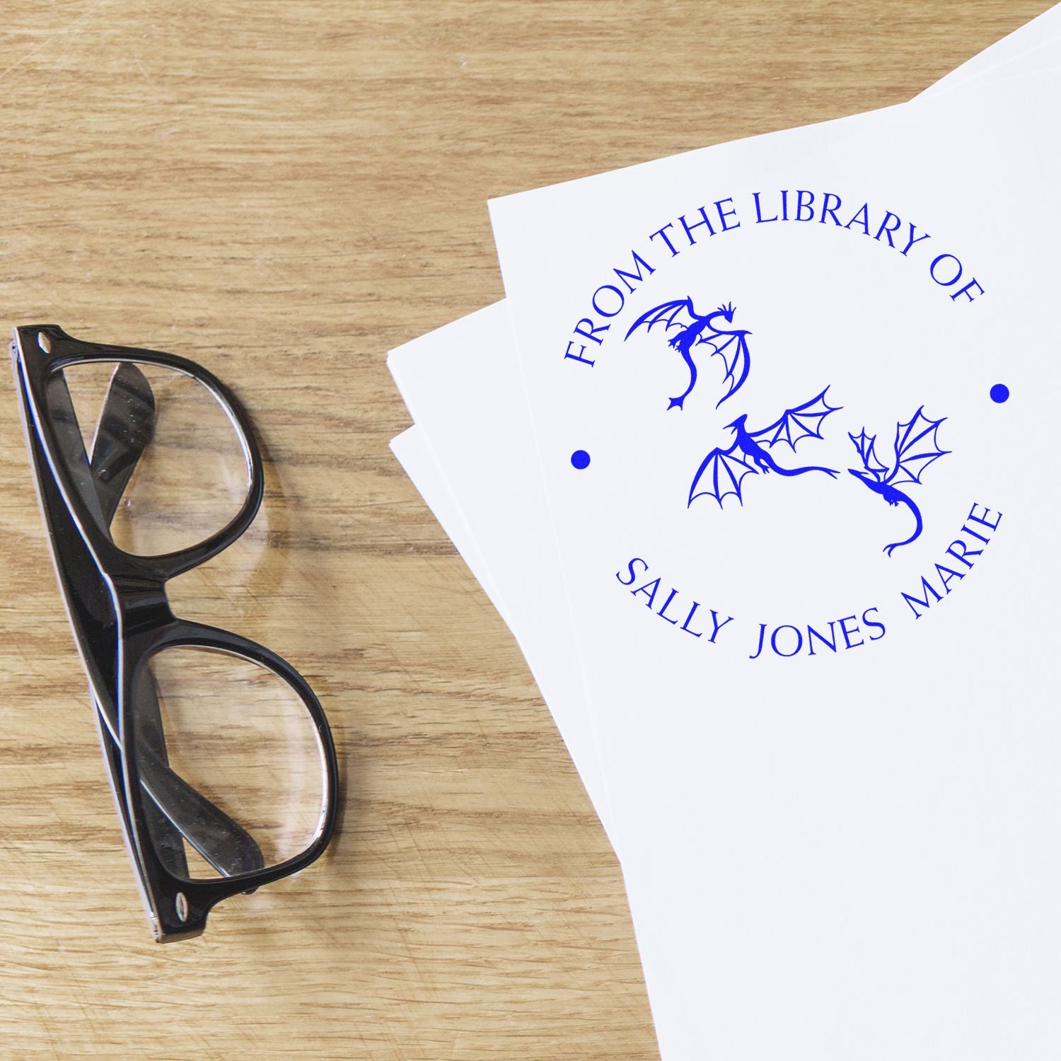 Pre-Inked Terra Twilight Personalized Read It Stamper - Engineer Seal Stamps