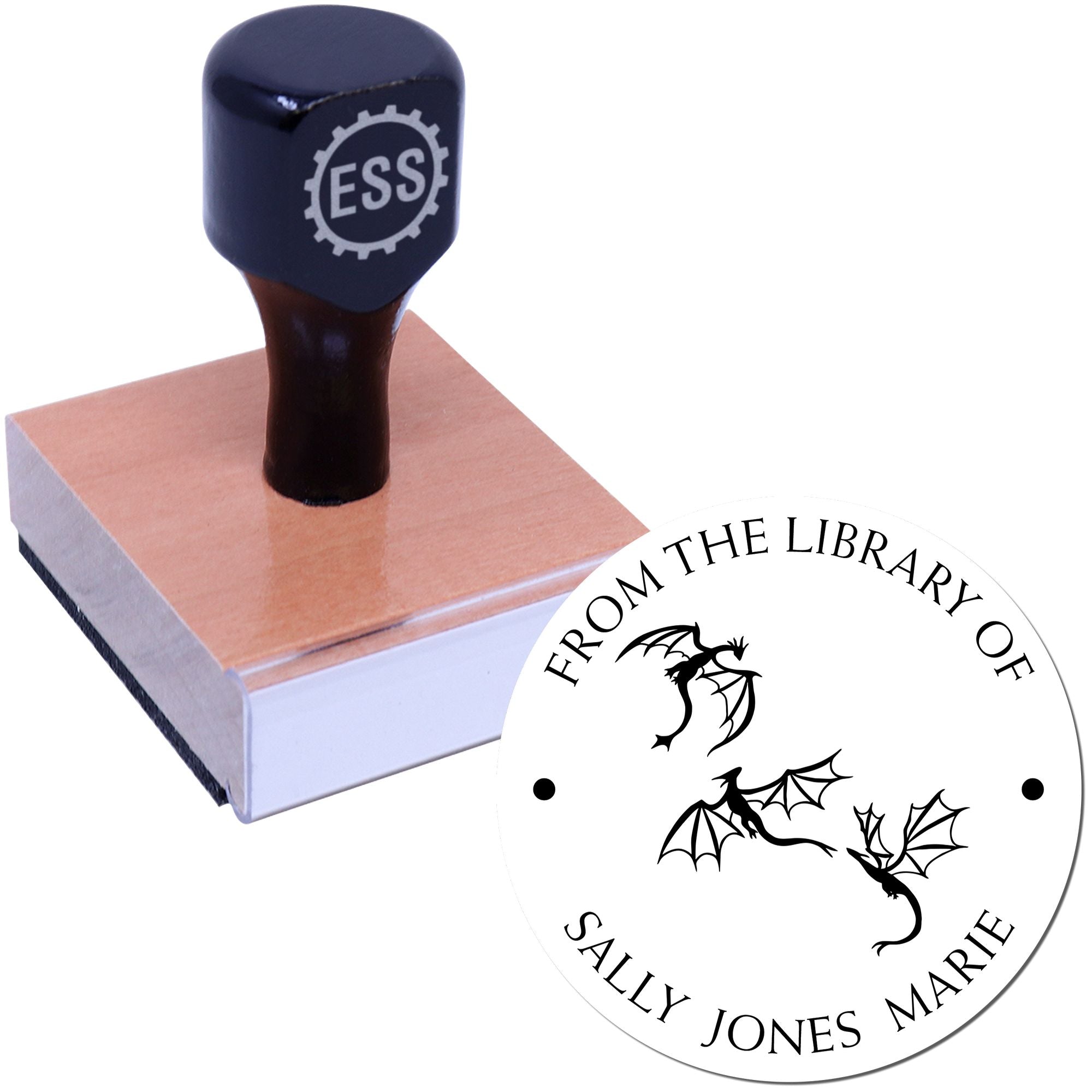 Wood Handle Terra Twilight Custom Library Stamper - Engineer Seal Stamps