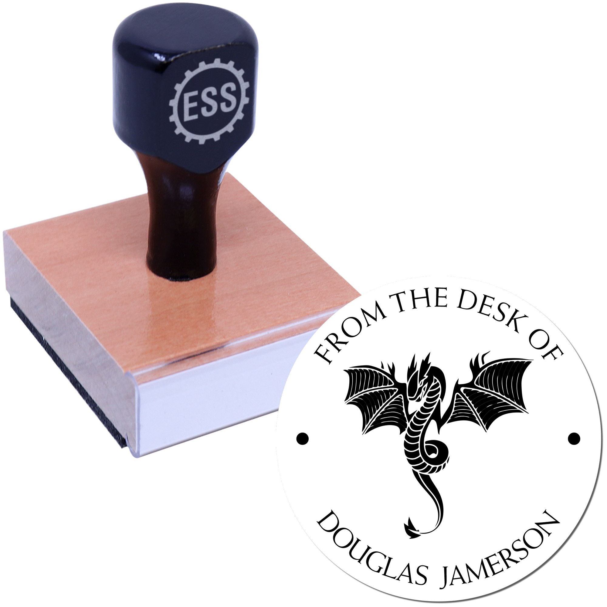 Wood Handle Rainbow Ridge Custom Library Collection Stamper - Engineer Seal Stamps