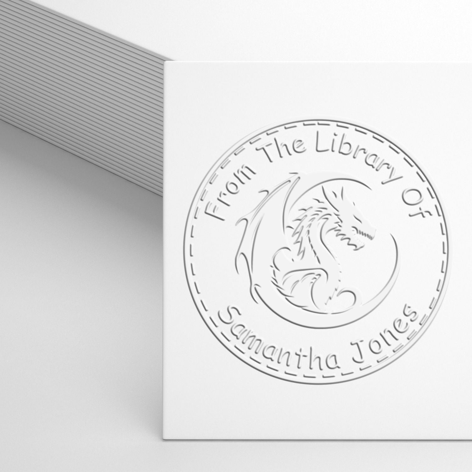 Soft Shimmer Shade Personalized Book Lover Embossed Stamp