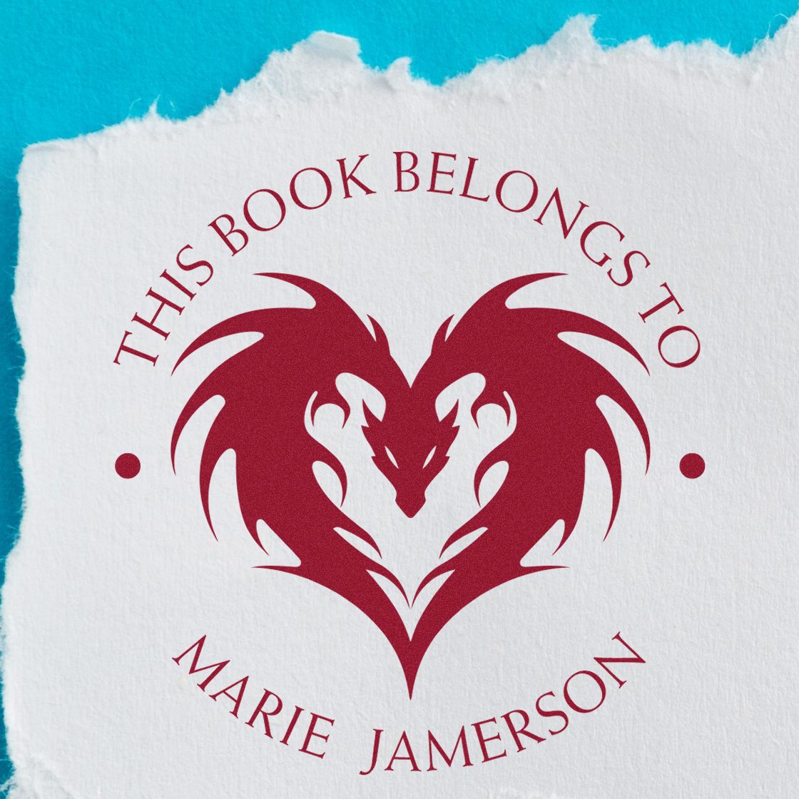 Self-Inking Ember Flame Custom Made Bookplate Stamper - Engineer Seal Stamps