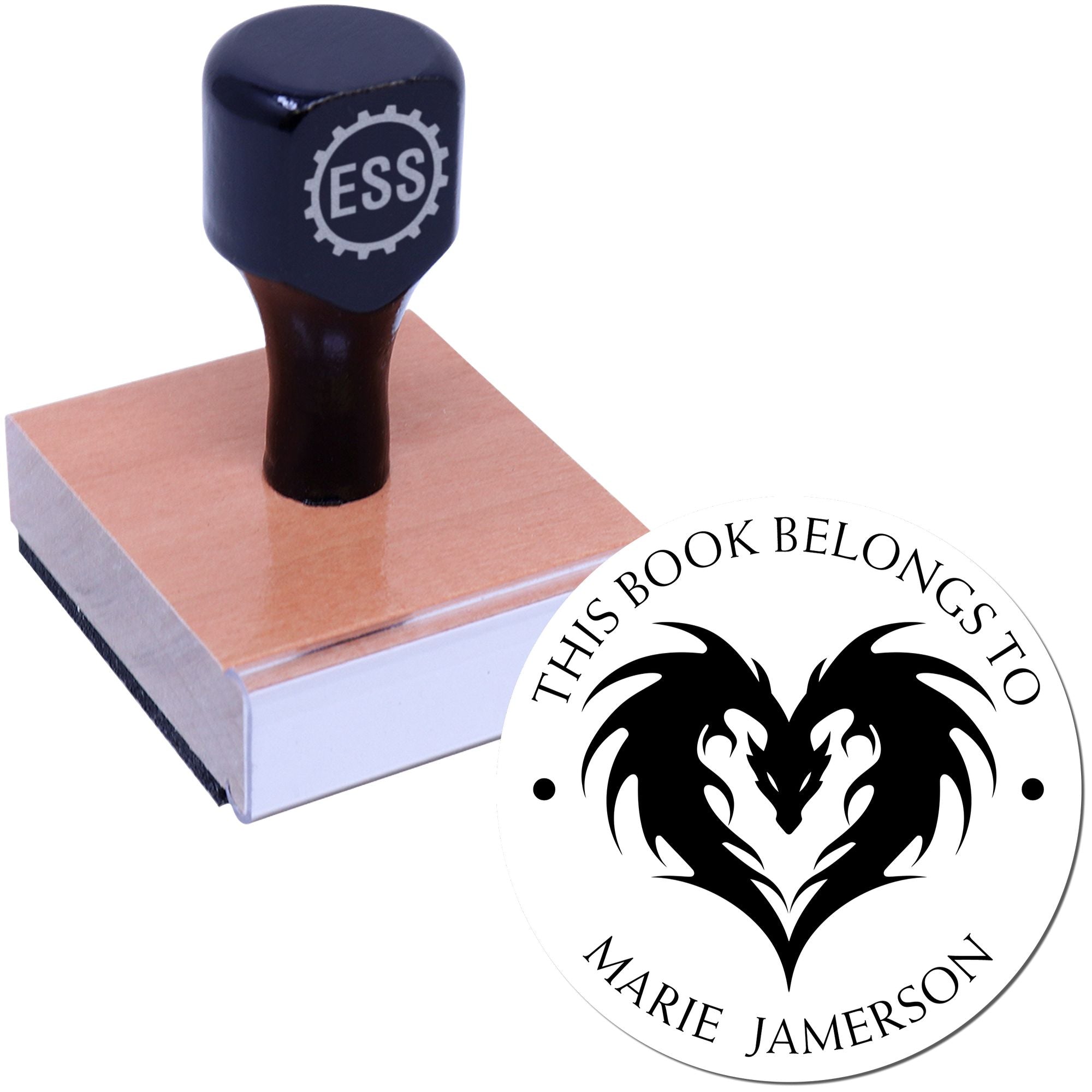 Wood Handle Ember Flame Custom Library Of Stamper - Engineer Seal Stamps