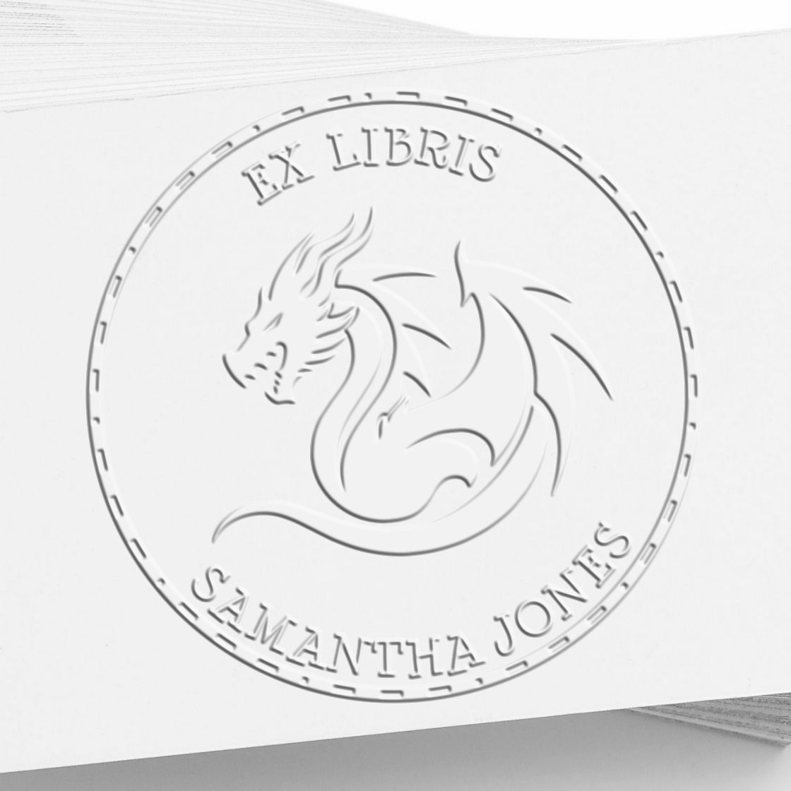 Hybrid Frost Fang Personalized Library Embossing Stamp - Engineer Seal Stamps
