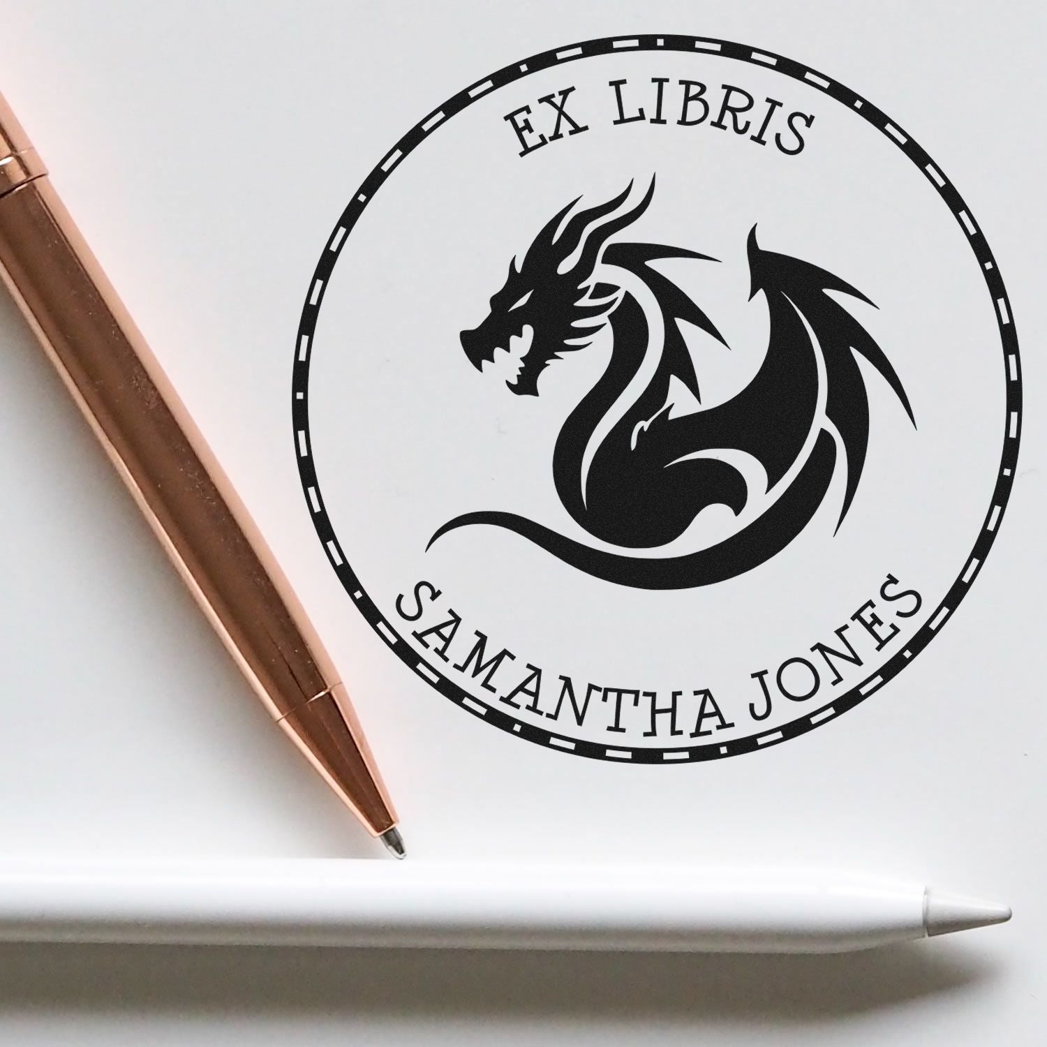 Self-Inking Frost Fang Custom Made Bookworm Stamper - Engineer Seal Stamps