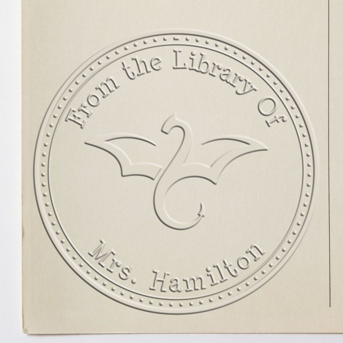 Soft Thunder Wing Personalized Book Name Embossed Stamp