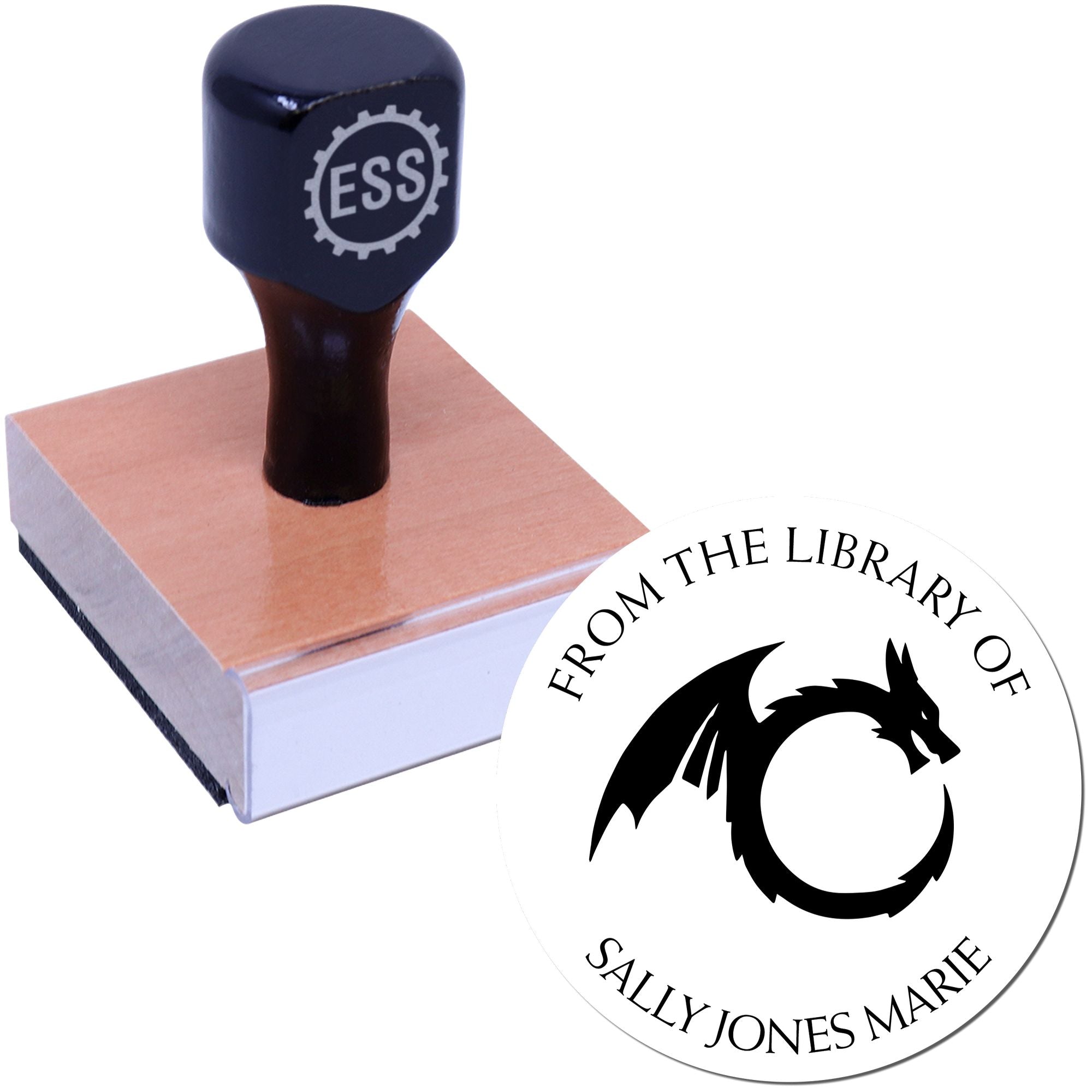 Wood Handle Star Fire Custom My Library Stamper - Engineer Seal Stamps