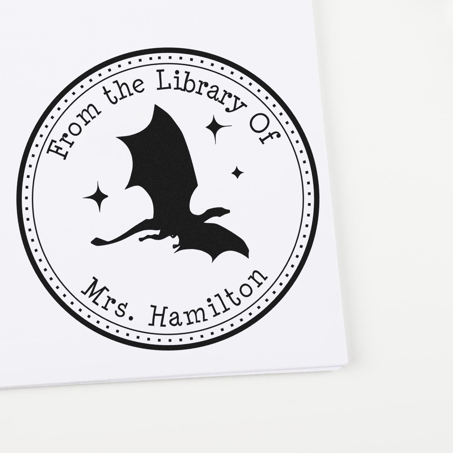 Pre-Inked Moon Shadow Customized Bibliophile Stamper - Engineer Seal Stamps