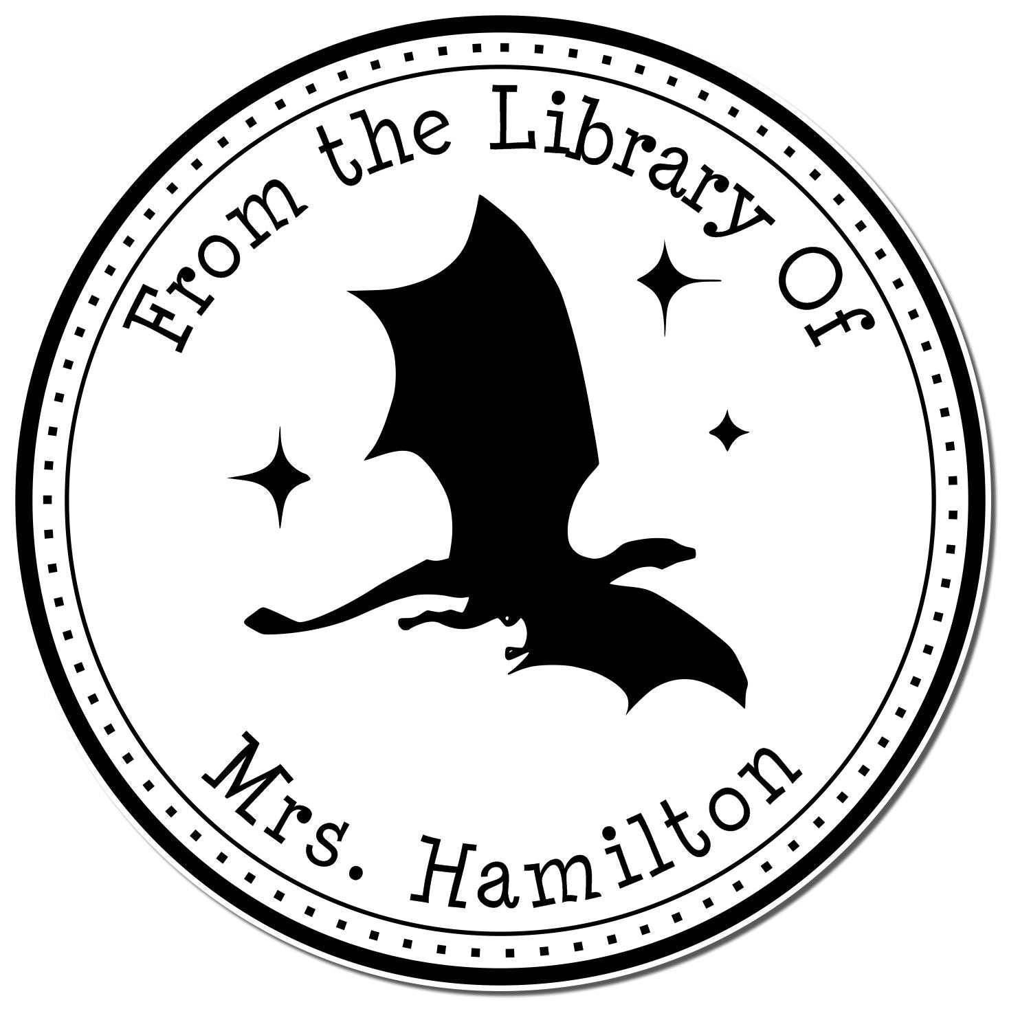 Wood Handle Moon Shadow Custom Name Stamper - Engineer Seal Stamps