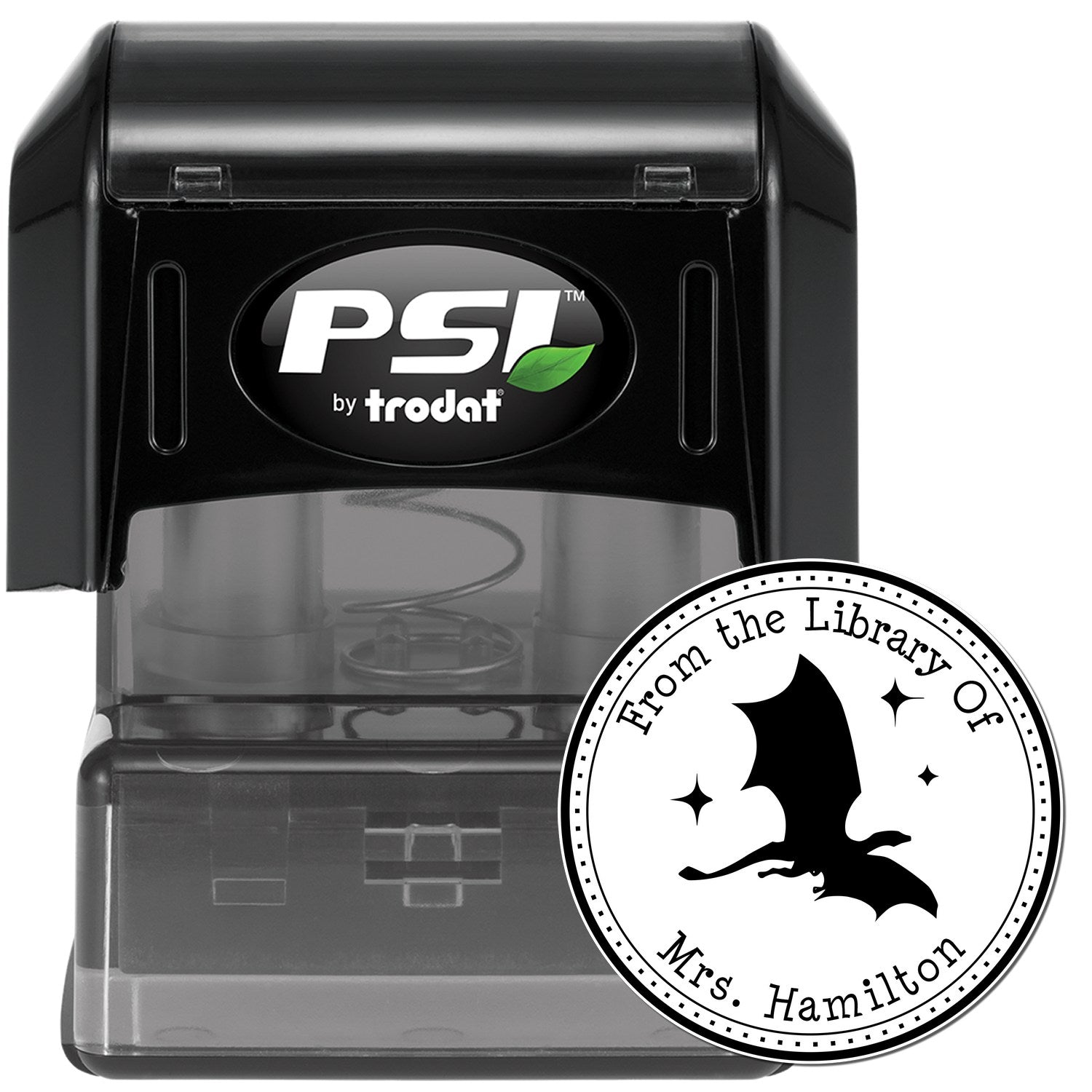 PSI Pre-Inked Moon Shadow Personalized Book Ownership Stamper - Engineer Seal Stamps