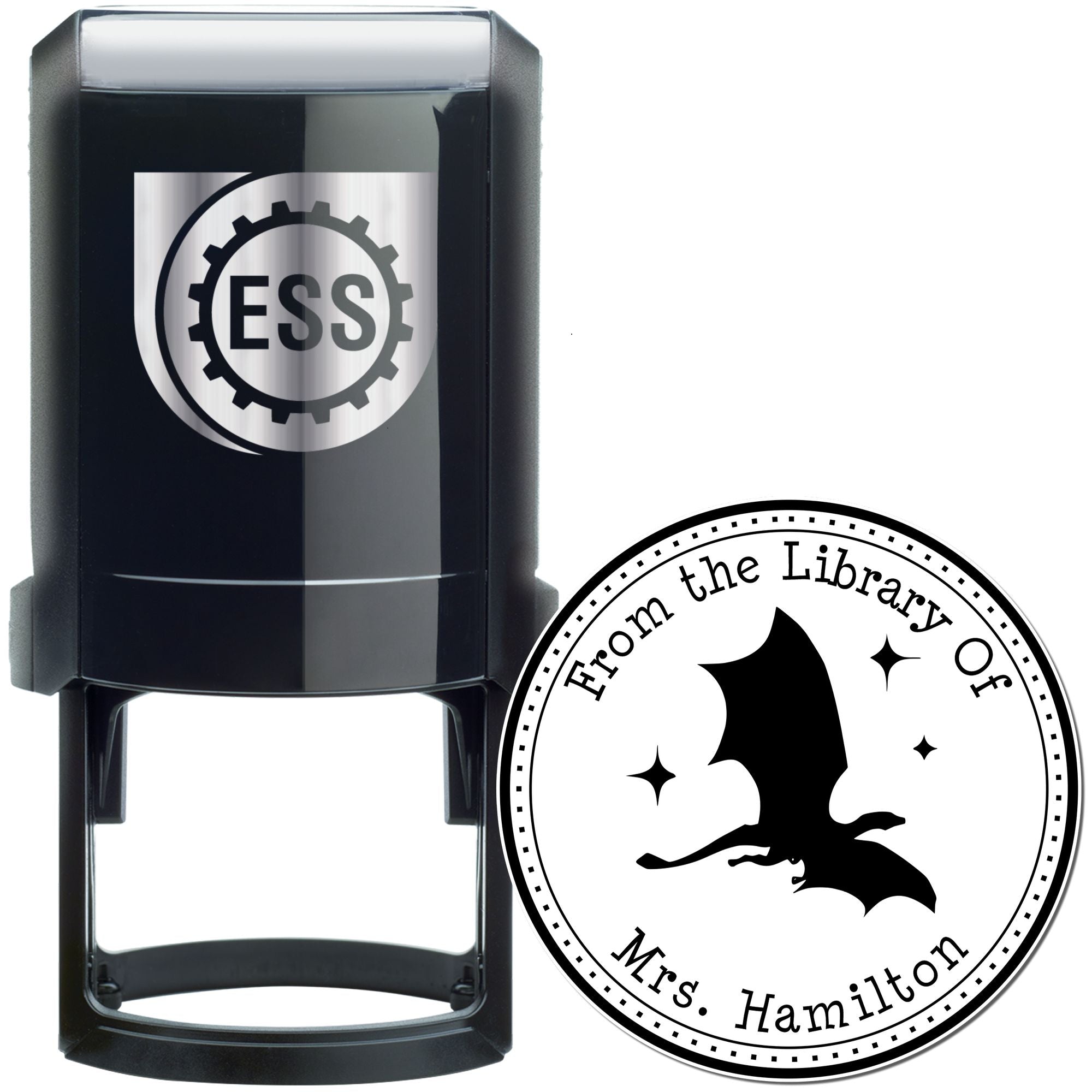 Self-Inking Moon Shadow Custom Made Library Stamper - Engineer Seal Stamps