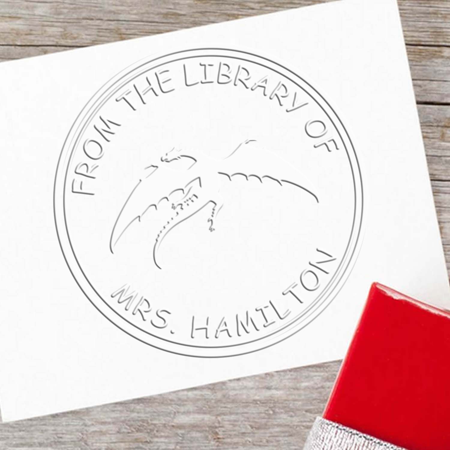 Desk Storm Whisper Personalized Personal Library Embosser - Engineer Seal Stamps