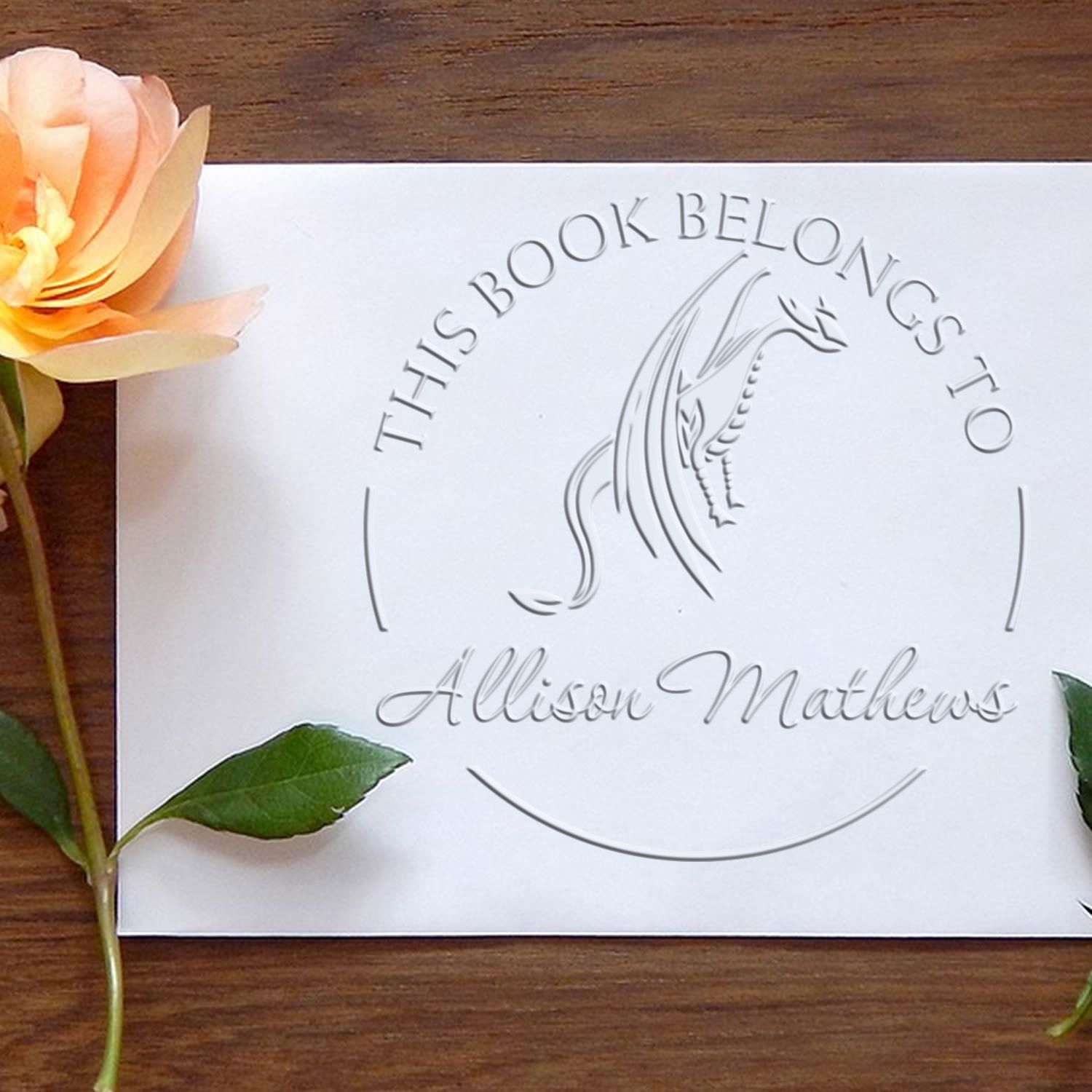 Soft Sun Spark Personalized Book Ownership Embossed Stamp