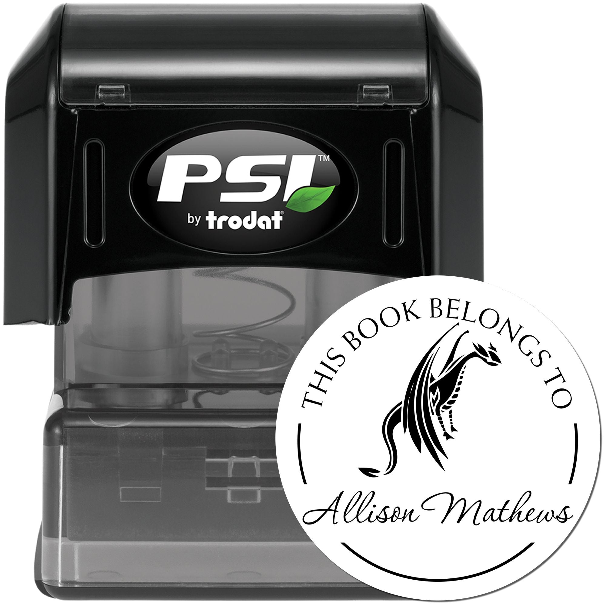 PSI Pre-Inked Sun Spark Personalized Book Property Stamp - Engineer Seal Stamps