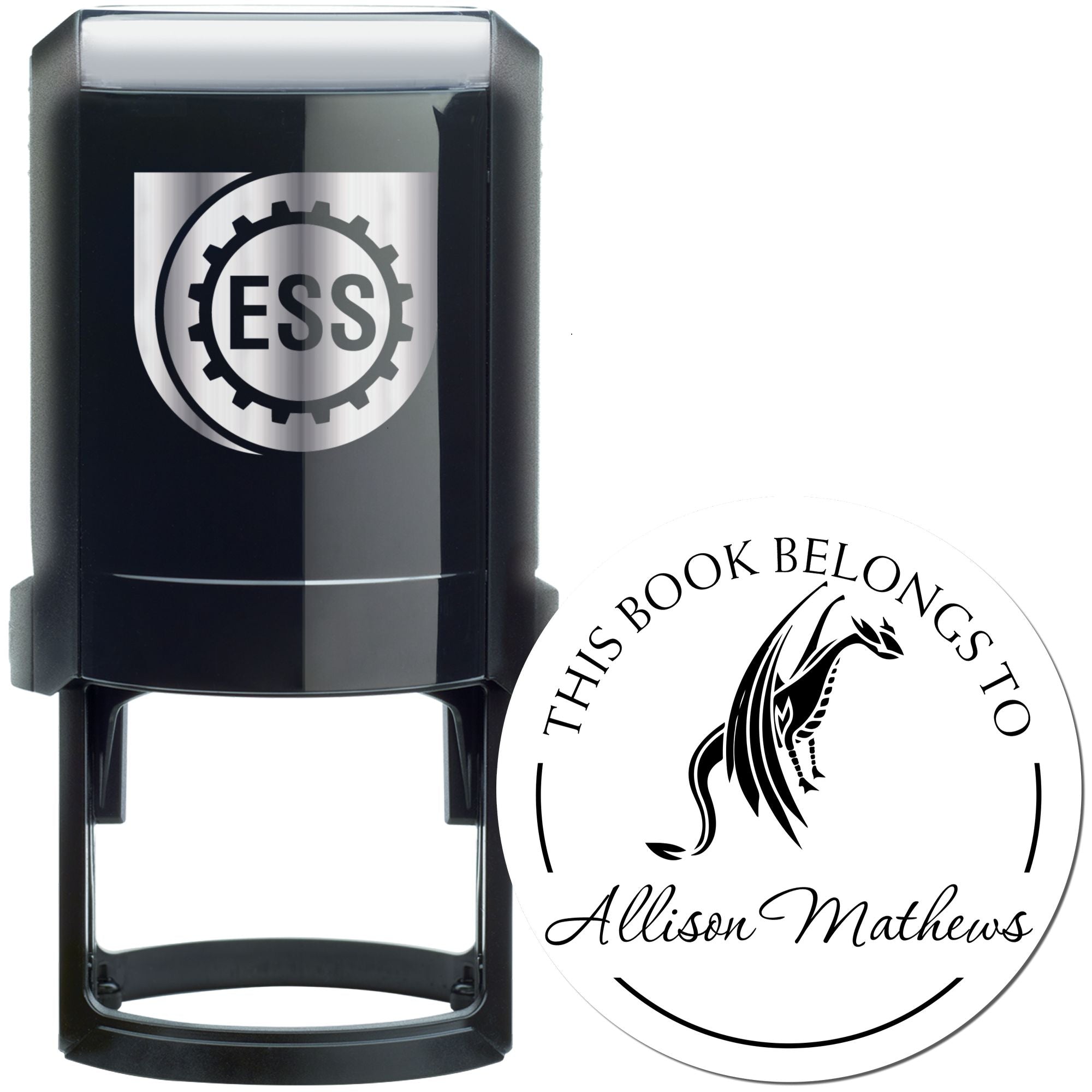 Self-Inking Sun Spark Custom Made Library Name Stamp - Engineer Seal Stamps