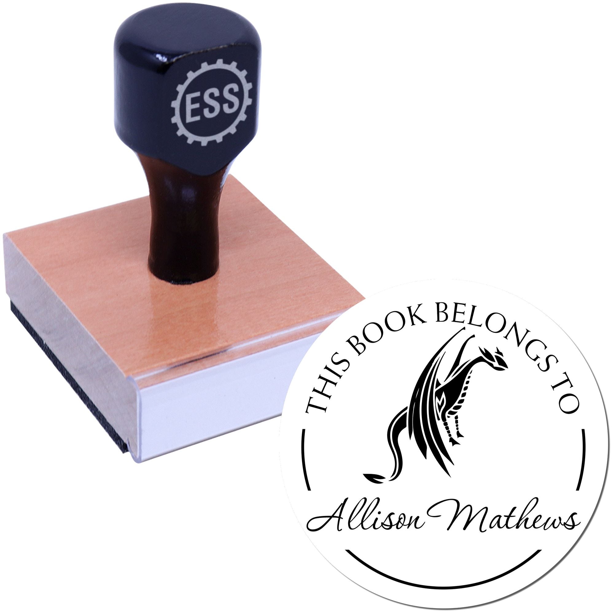 Wood Handle Sun Spark Custom Ownership Stamp - Engineer Seal Stamps