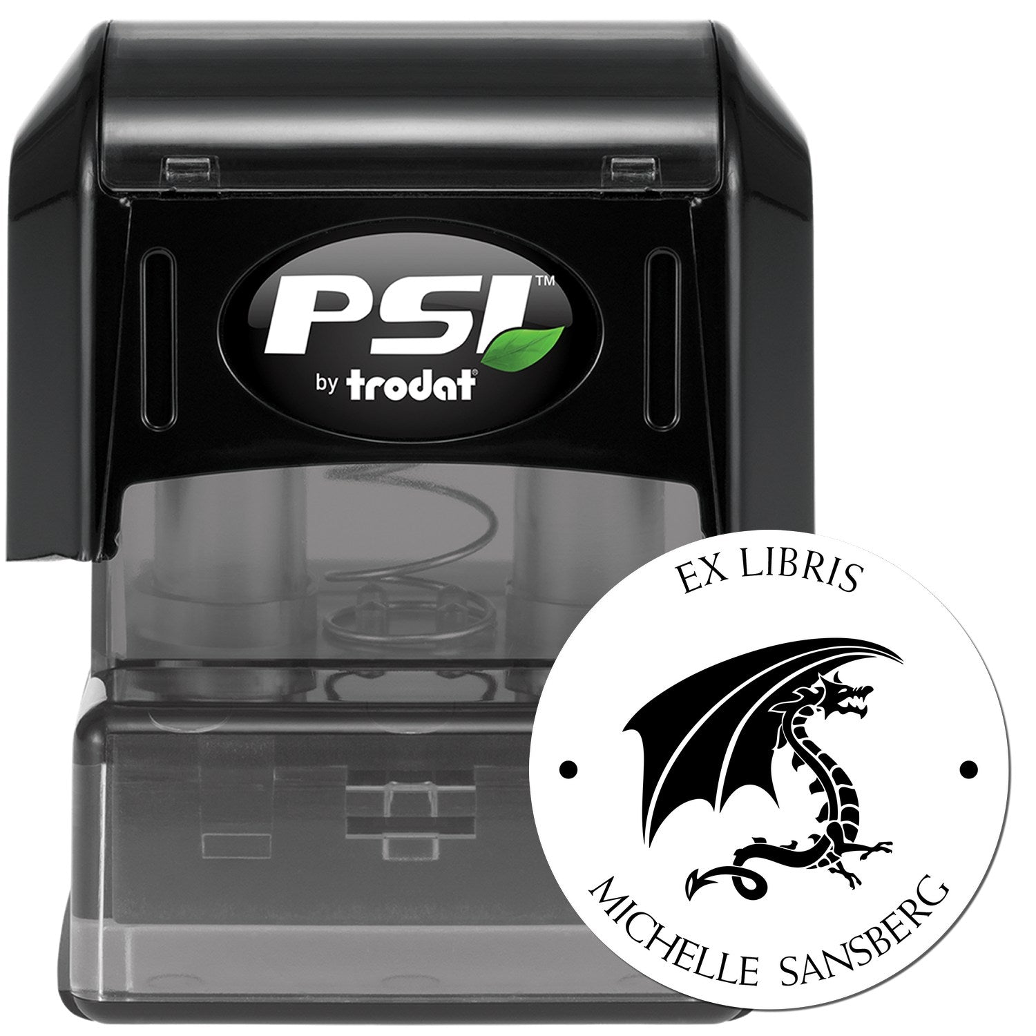 PSI Pre-Inked Crystal Gaze Personalized Book Property Stamper - Engineer Seal Stamps