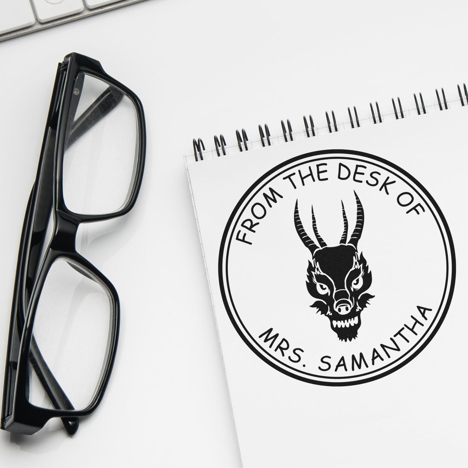 Wood Handle Ocean Roar Custom Personal Library Stamp - Engineer Seal Stamps