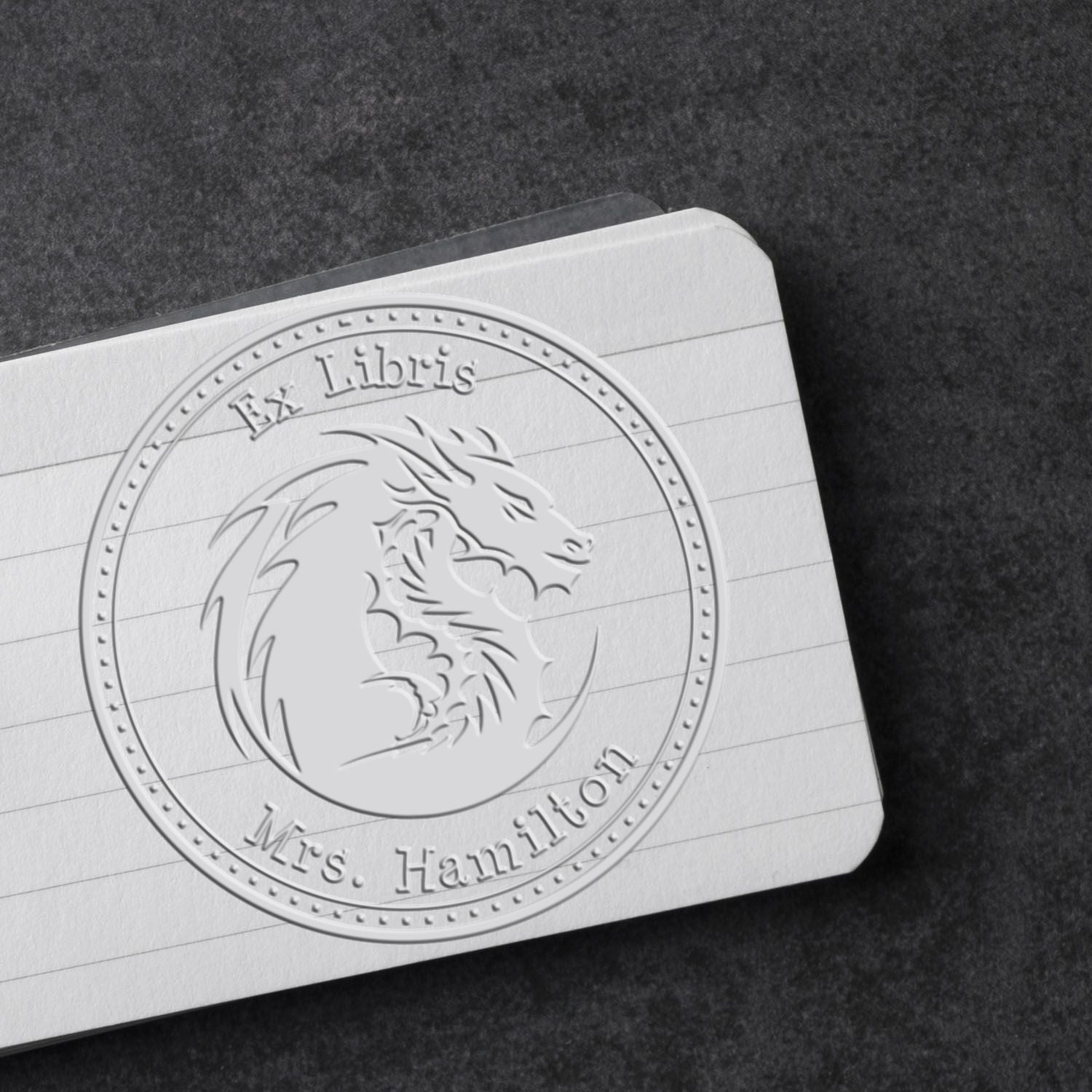 Hybrid Comet Blast Personalized Book Ownership Embossing Stamp - Engineer Seal Stamps