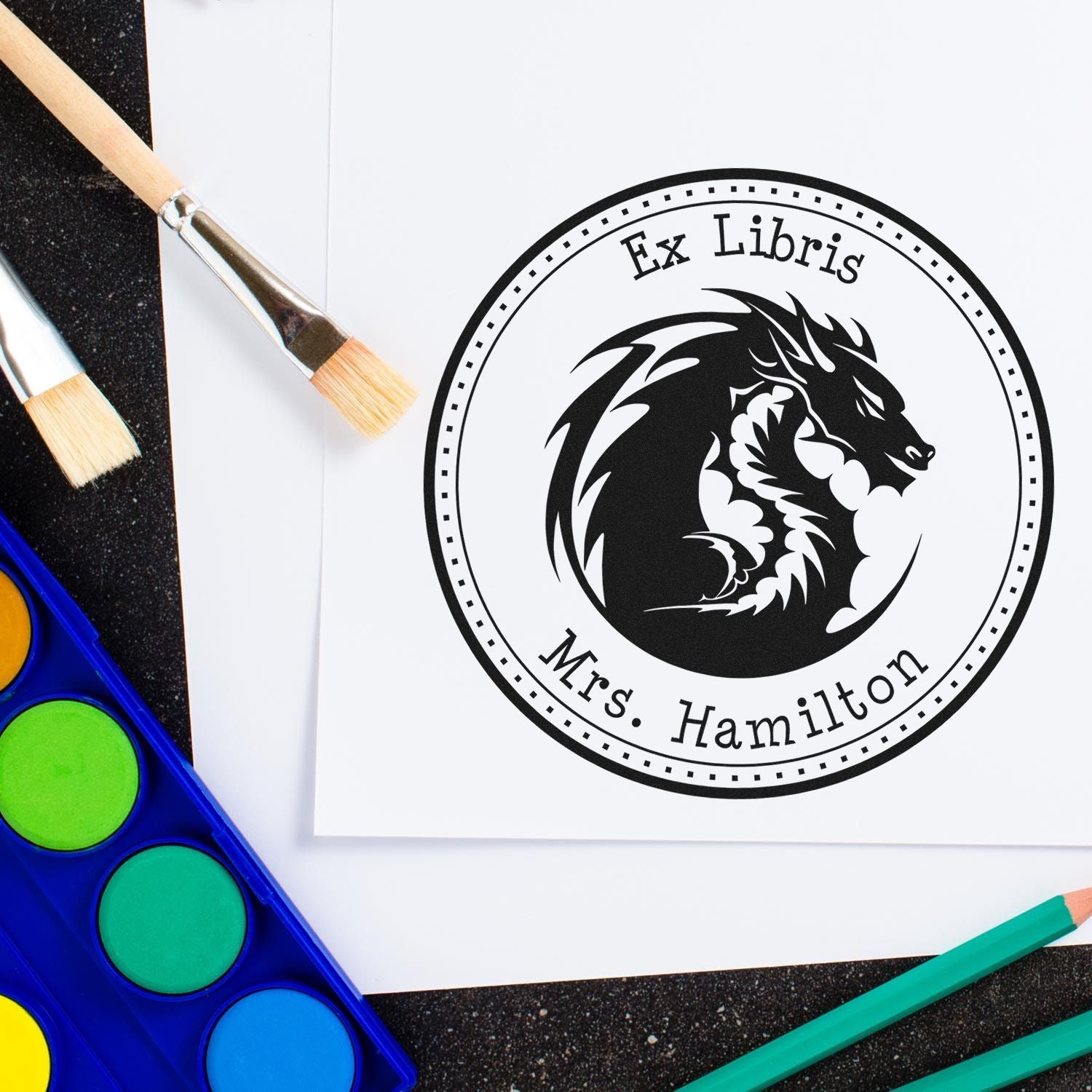 Self-Inking Comet Blast Custom Private Library Stamper - Engineer Seal Stamps