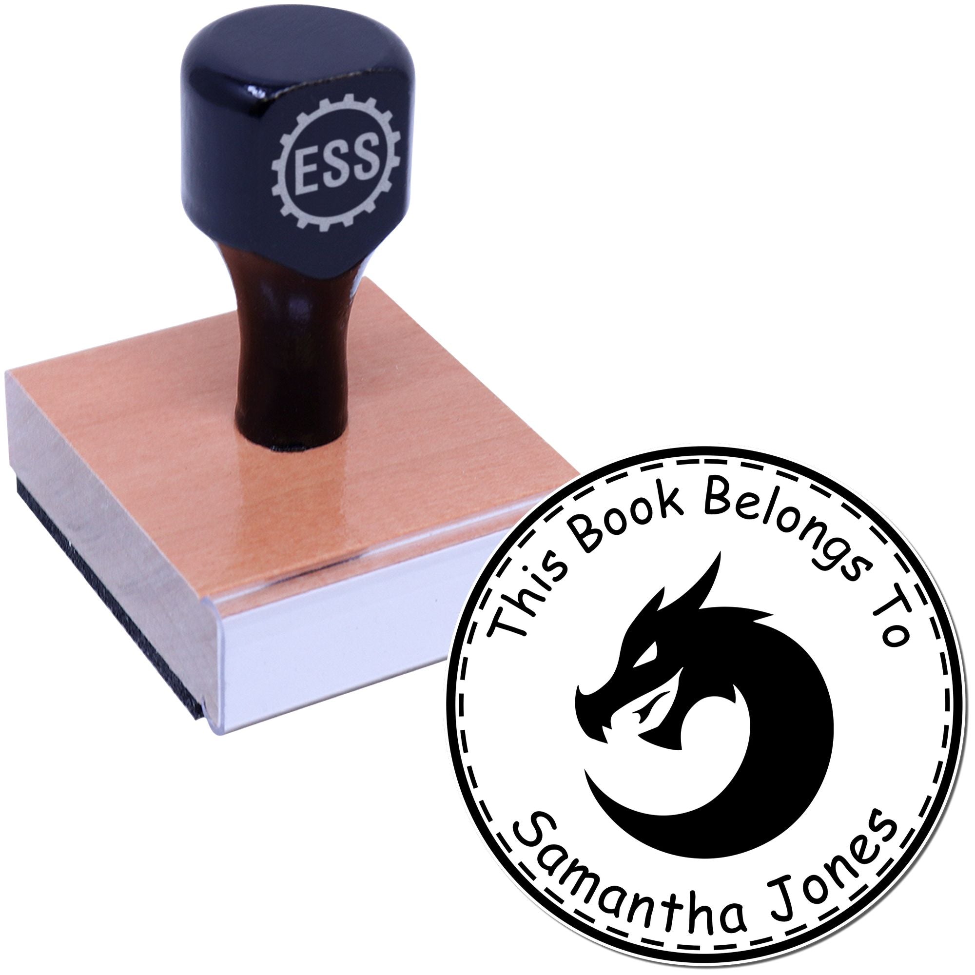 Wood Handle Quake Stomper Custom Bibliophile Stamper - Engineer Seal Stamps