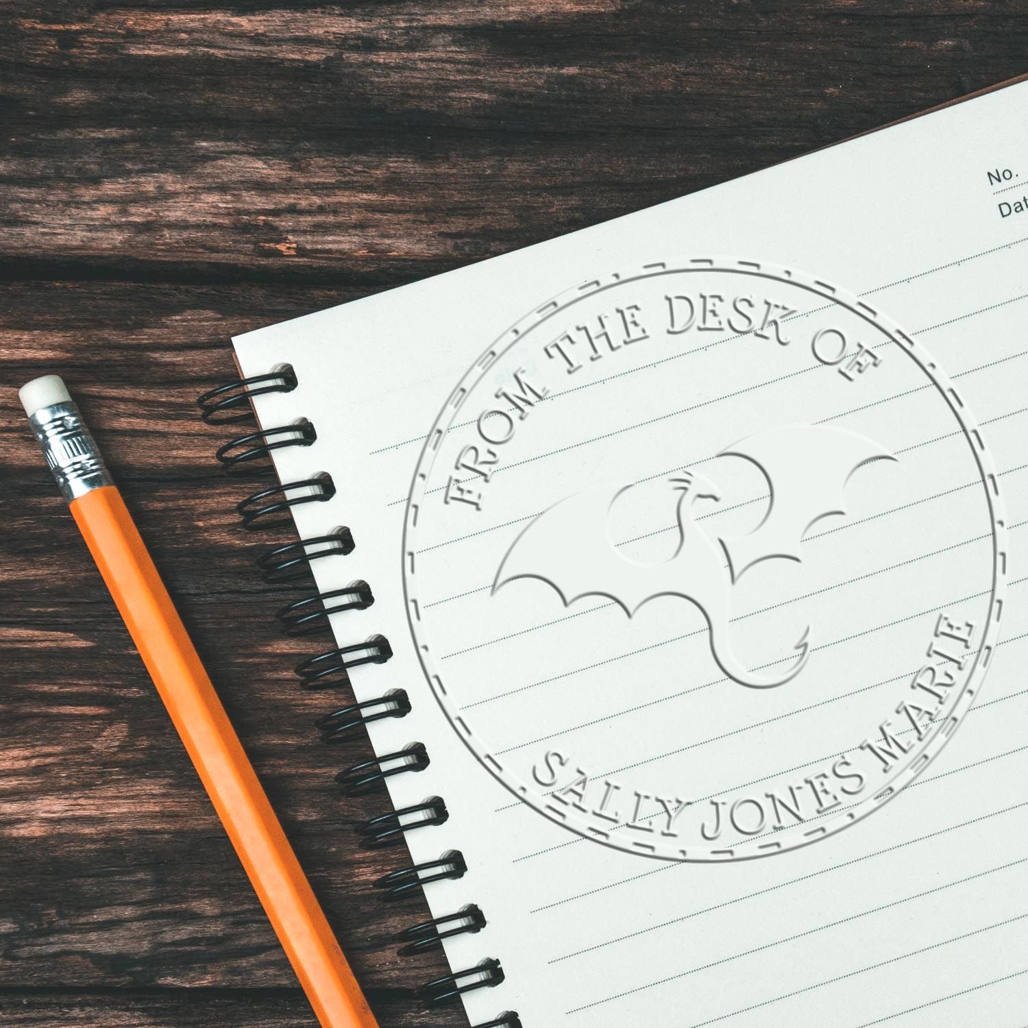 Desk Glitter Gust Custom Made This Book Belongs To Paper Embosser - Engineer Seal Stamps