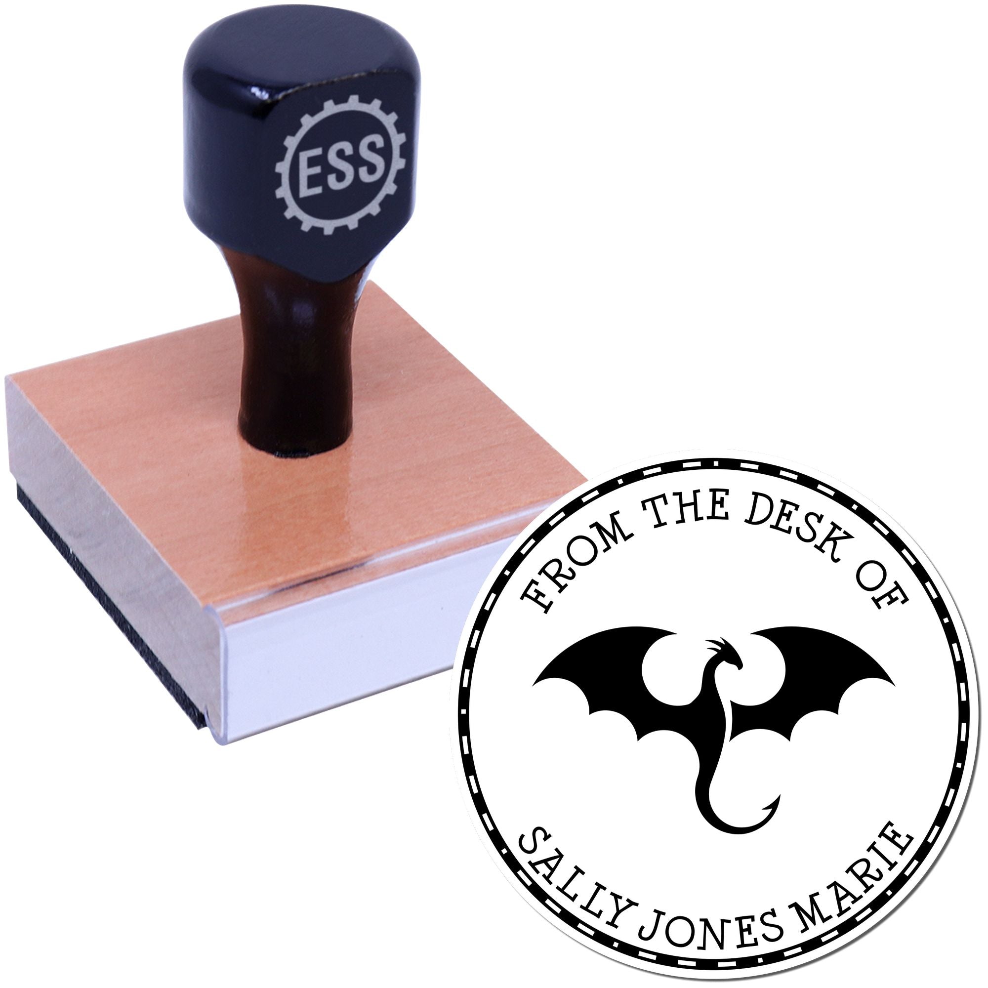 Wood Handle Glitter Gust Custom Book Stamp - Engineer Seal Stamps