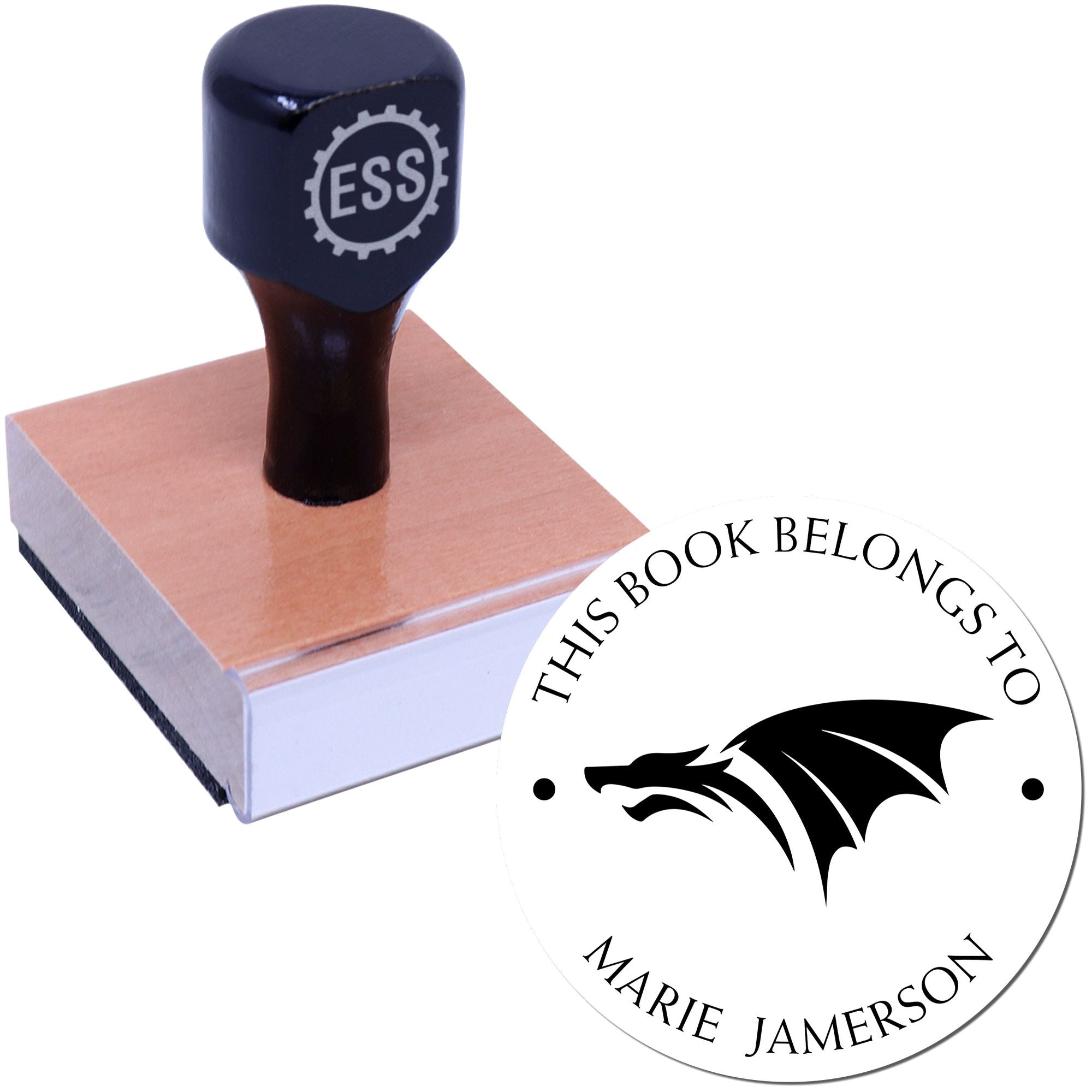 Wood Handle Rainbow Riser Custom Book Stamper - Engineer Seal Stamps