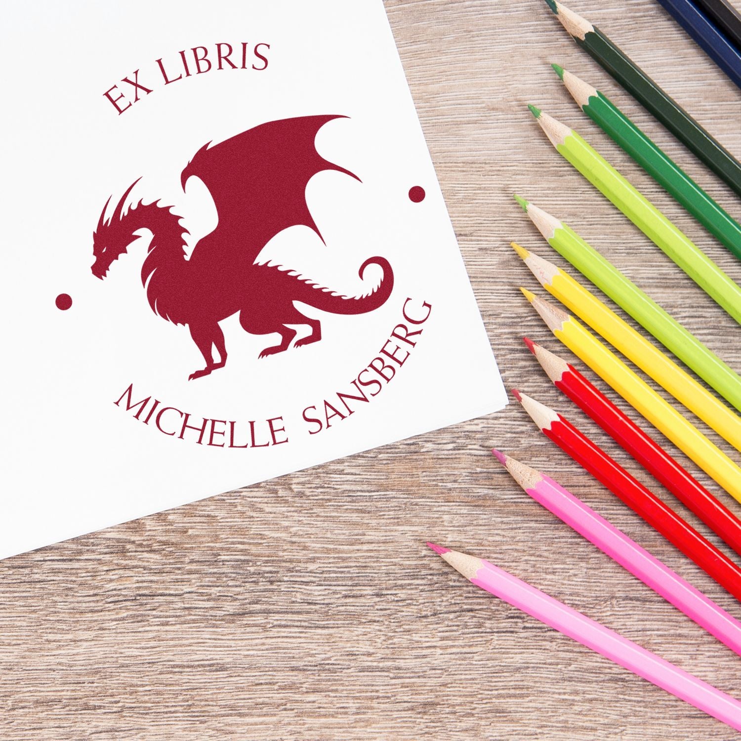 Wood Handle Solar Twister Custom Book Belongs to Stamp - Engineer Seal Stamps