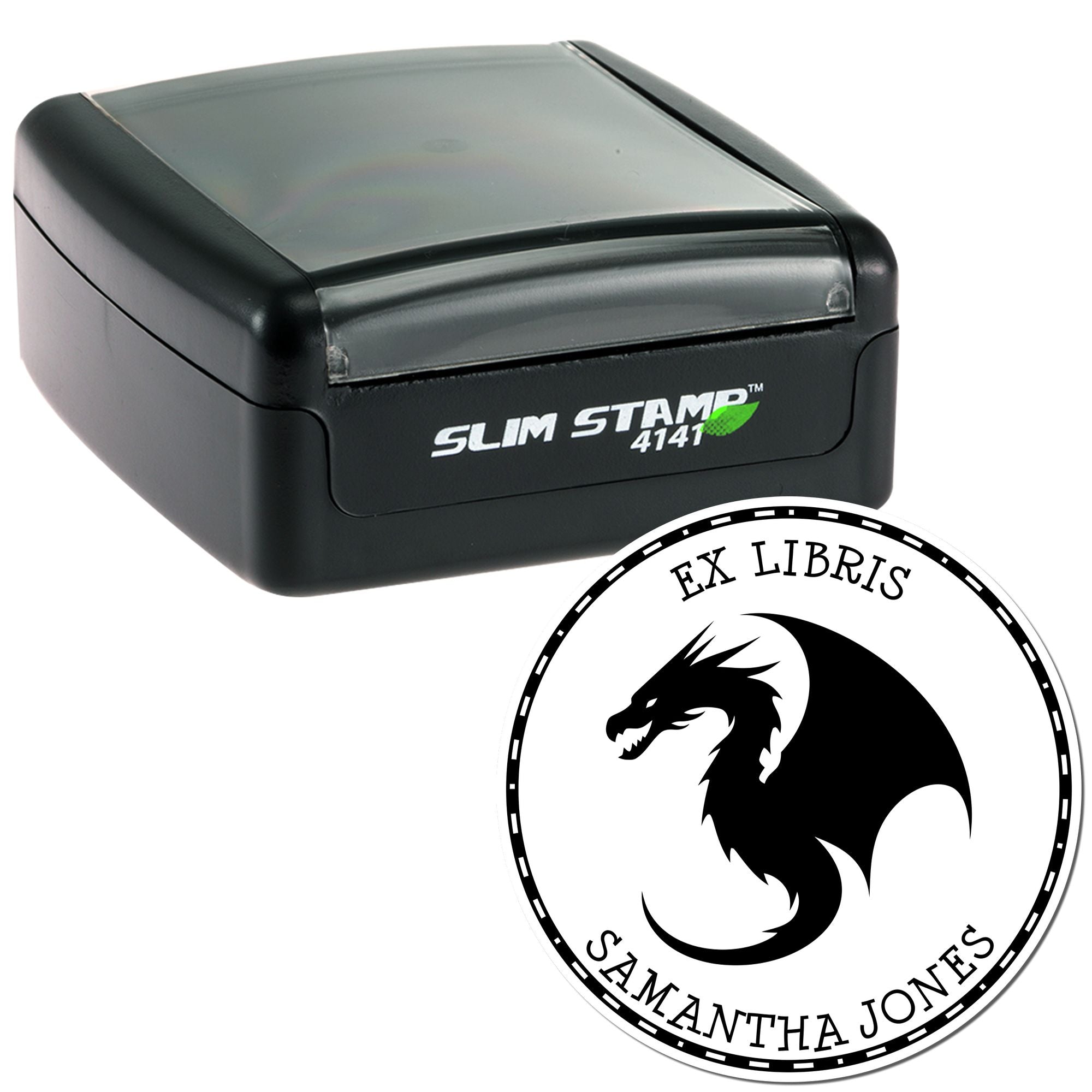 Pre-Inked Aether Breath Personalized Library Name Stamp - Engineer Seal Stamps