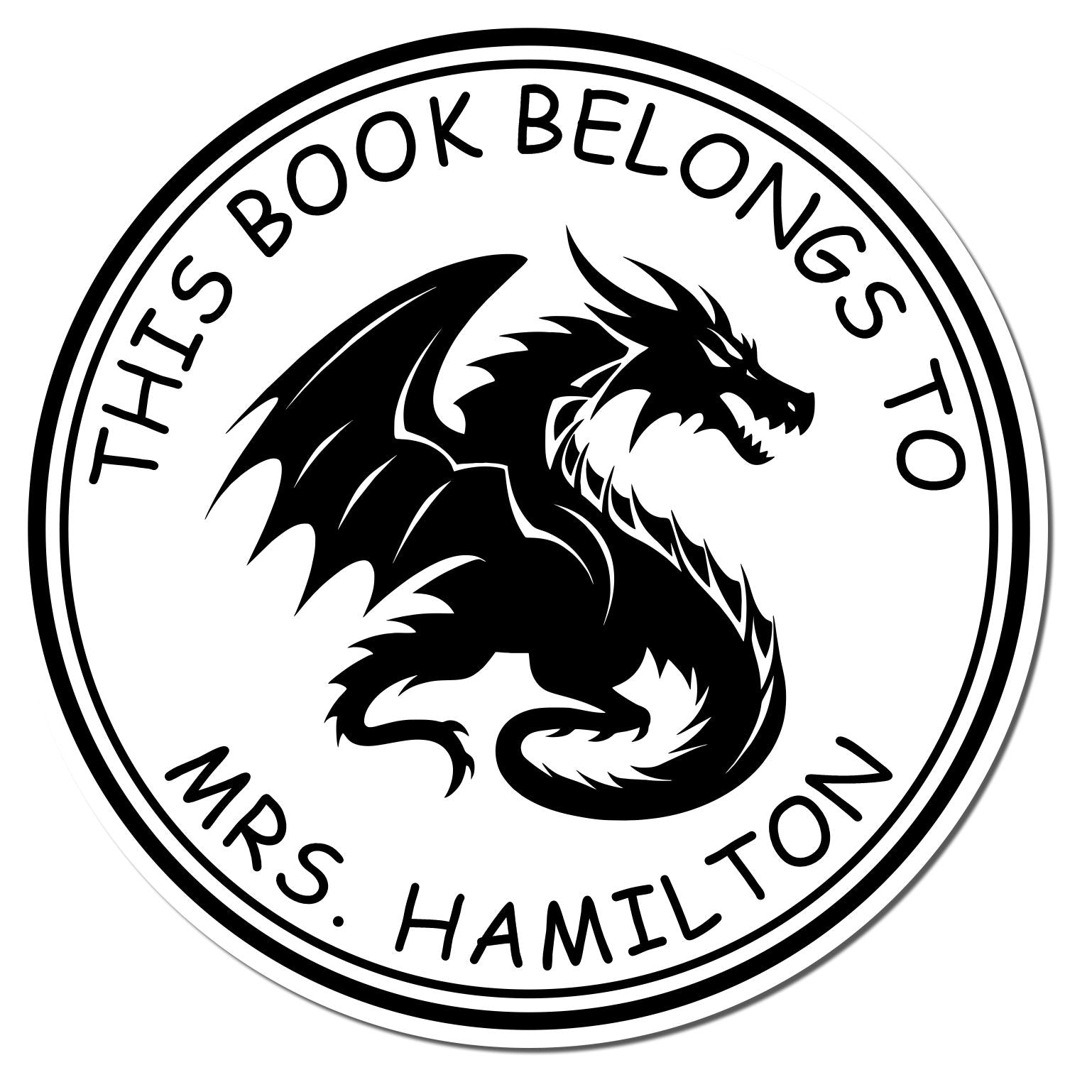 Pre-Inked Nebula Snarl Personalized Library Name Stamper - Engineer Seal Stamps