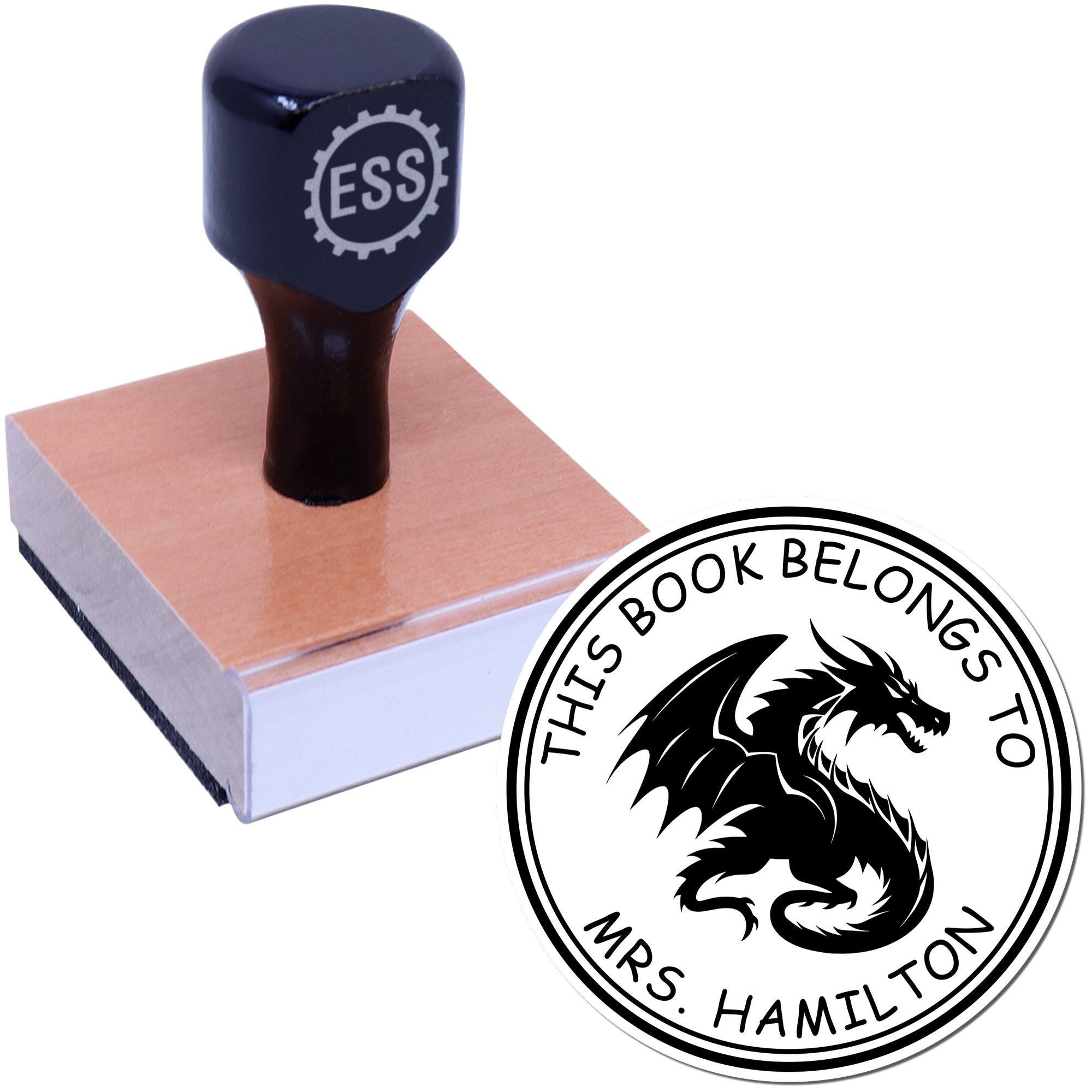 Wood Handle Nebula Snarl Custom Book Library Stamper - Engineer Seal Stamps