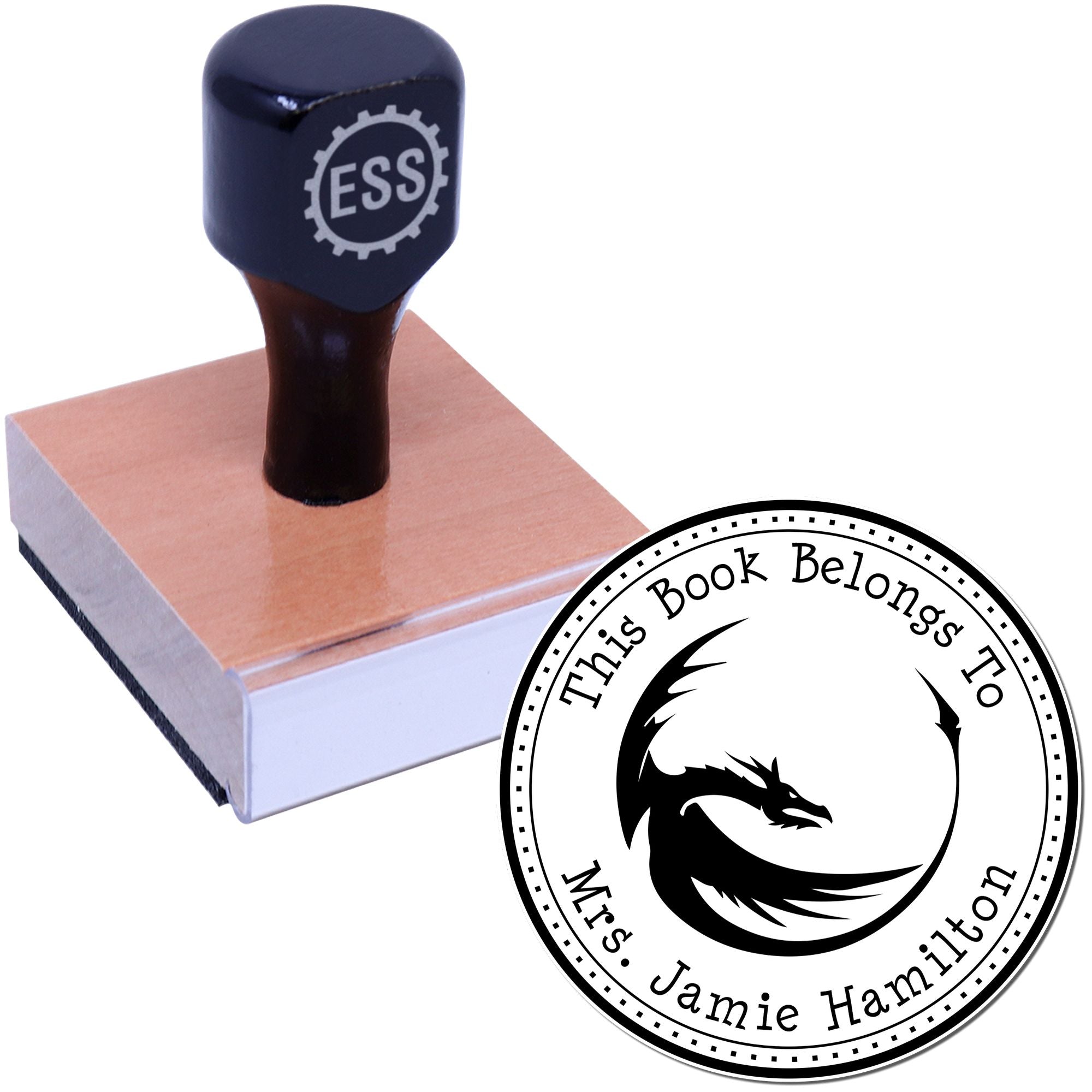 Wood Handle Celestial Scale Custom Book Lover Stamper - Engineer Seal Stamps