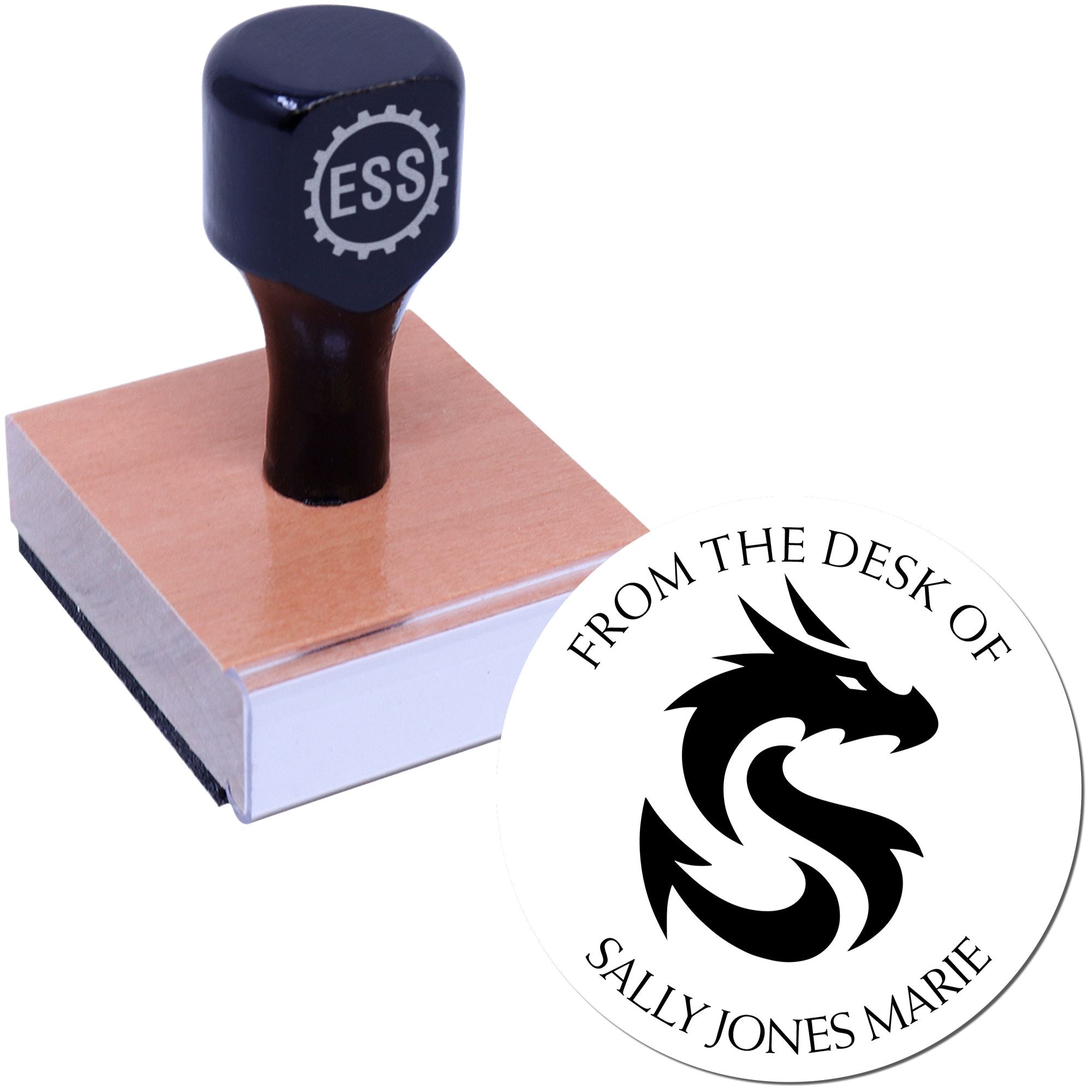 Wood Handle Ether Claw Custom Book Name Stamper - Engineer Seal Stamps